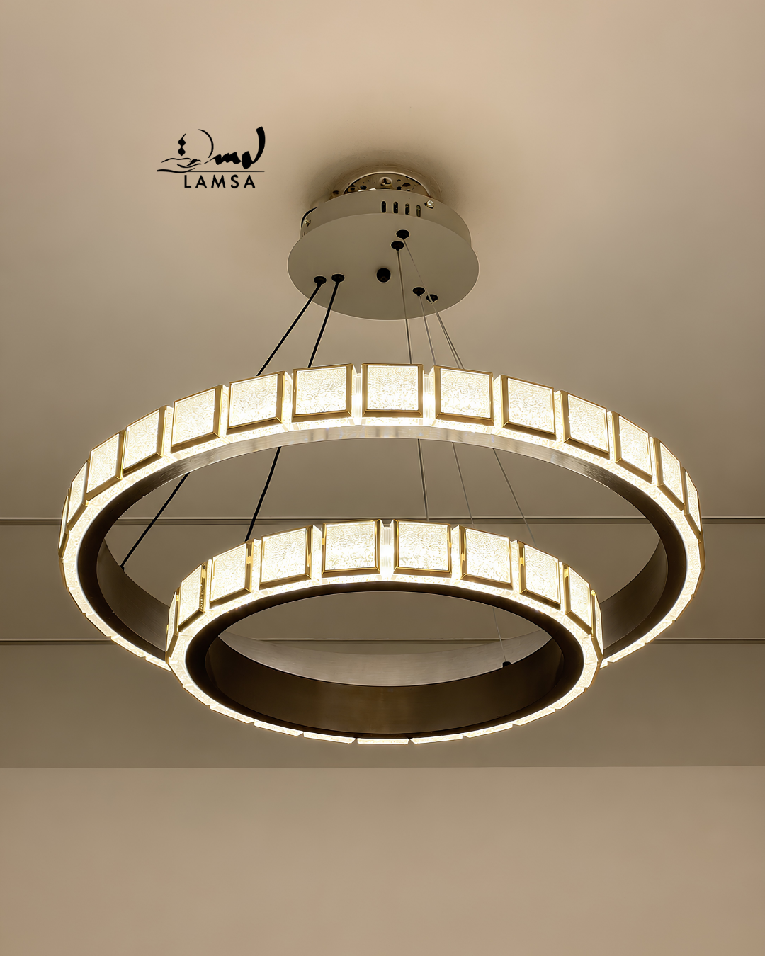 Lustre Led Rond 60cm et 40 cm noir