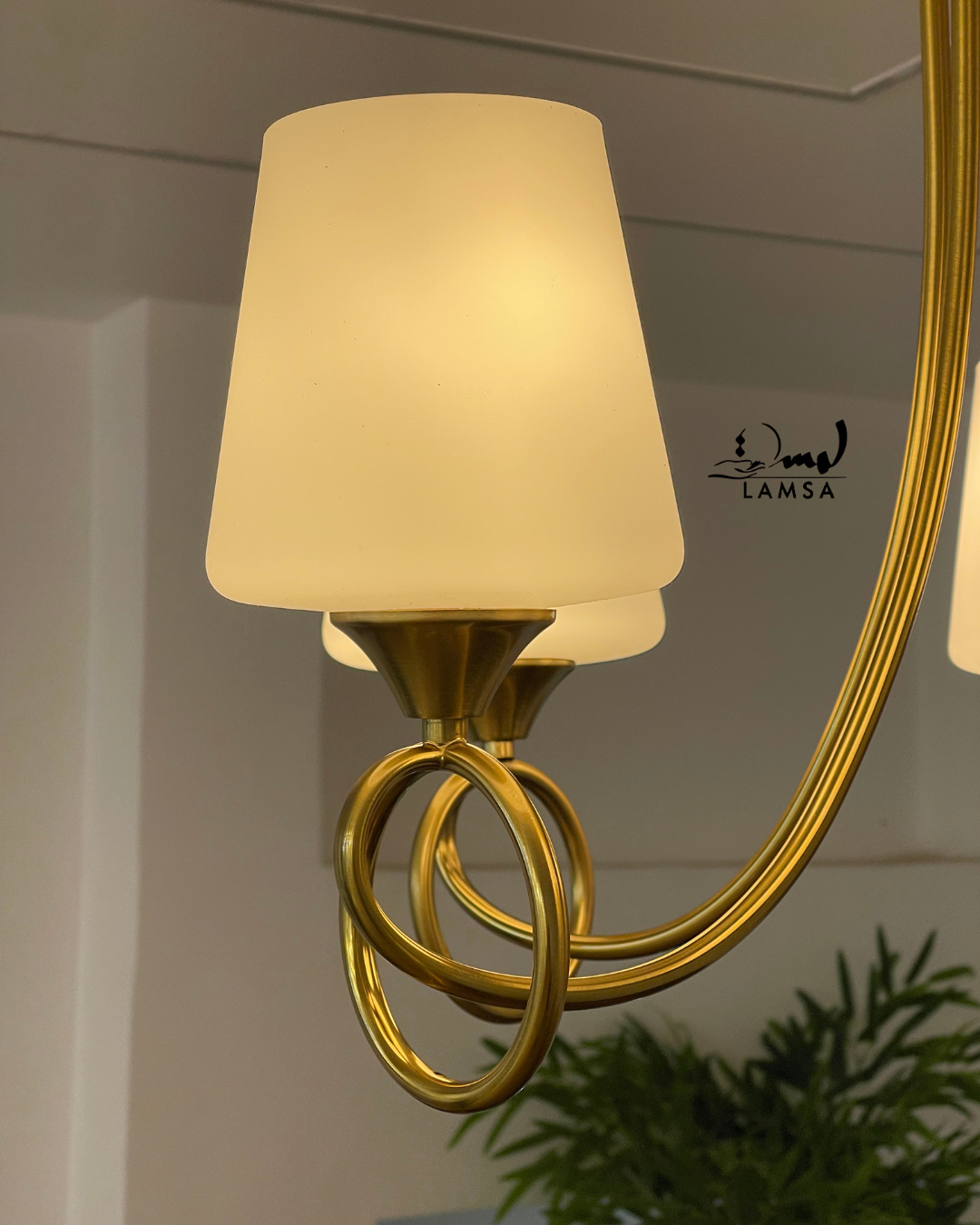 Lustre Chandelier Cristal "Doré" 3 et 5 abat-jour