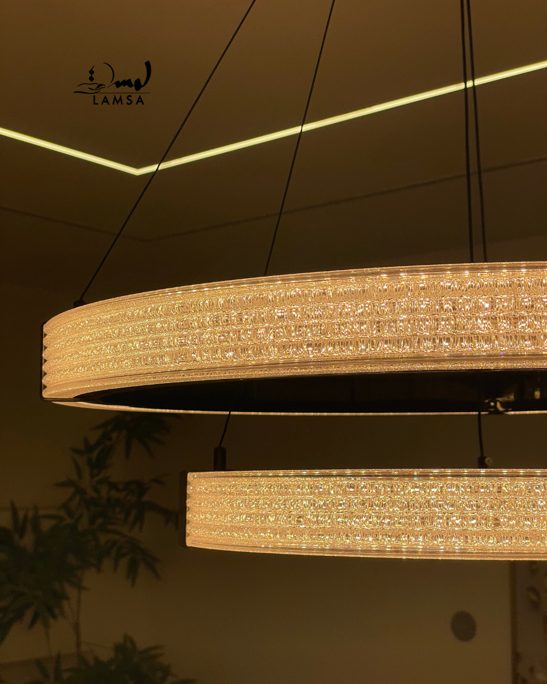 Lustre Led Rond 60cm et 40 cm noir