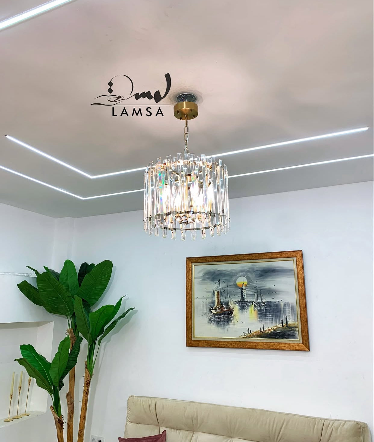 Lustre Cristal Rond de Luxe 80 cm