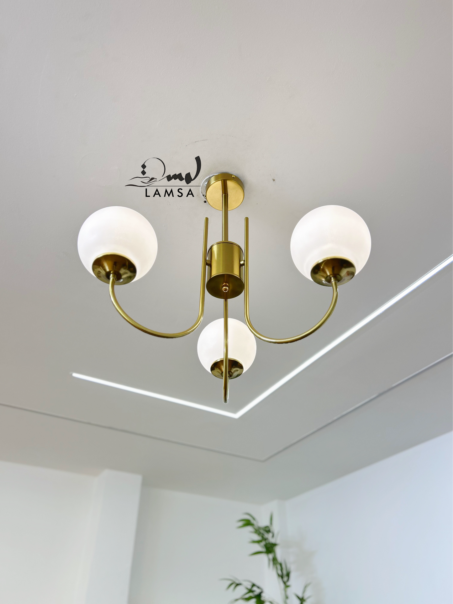 Lustre Chandelier "GOLD" 3 Boules | Livraison Gratuite 58 Wilayas