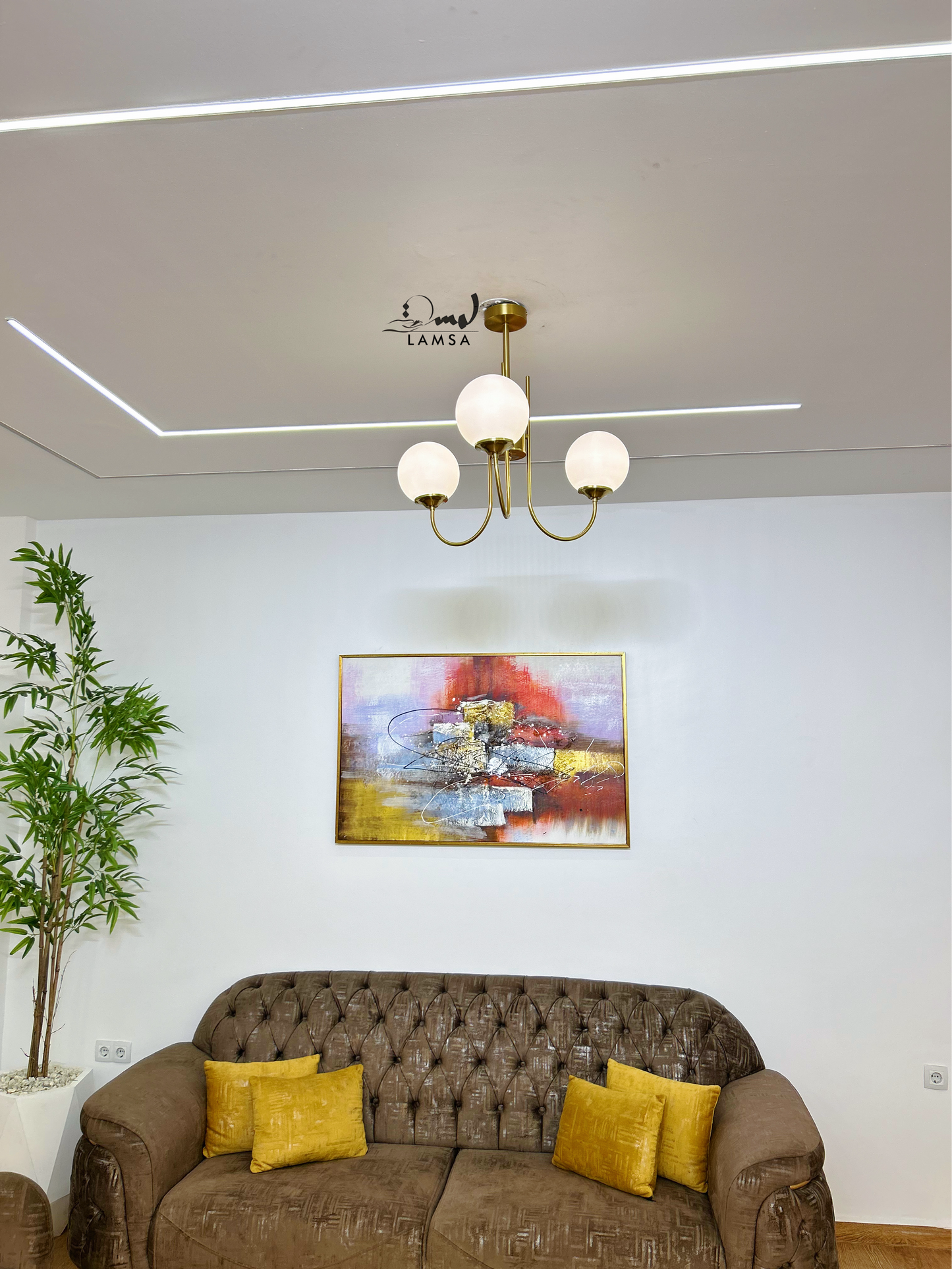 Lustre Chandelier "GOLD" 3 Boules | Livraison Gratuite 58 Wilayas