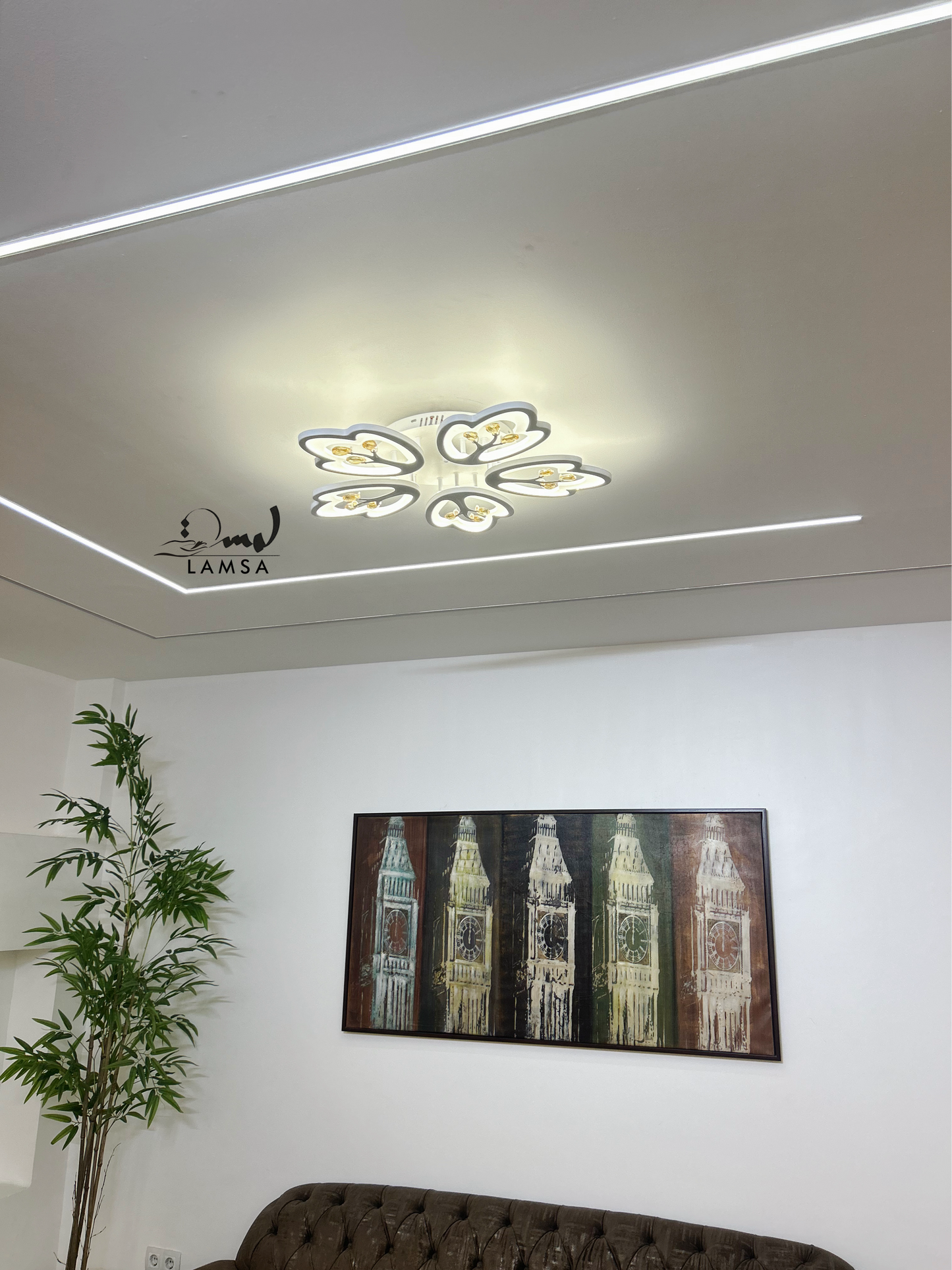 LED Plafonnier Acrylique Blanc "Fleur"