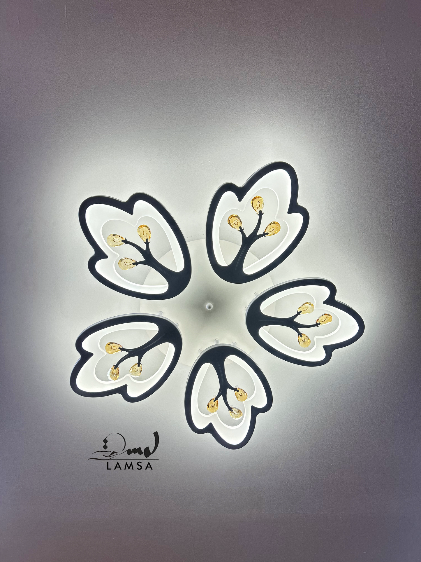 LED Plafonnier Acrylique Blanc "Fleur"
