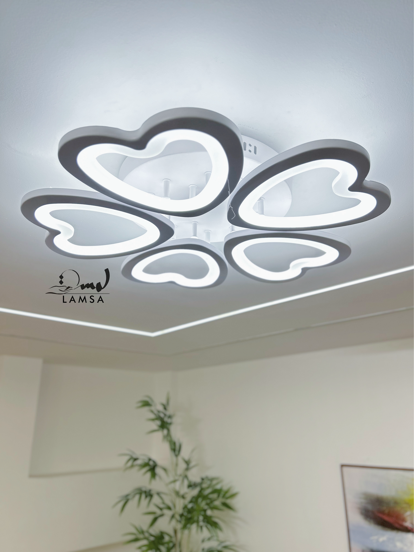 LED Plafonnier Acrylique Blanc "Cœur"