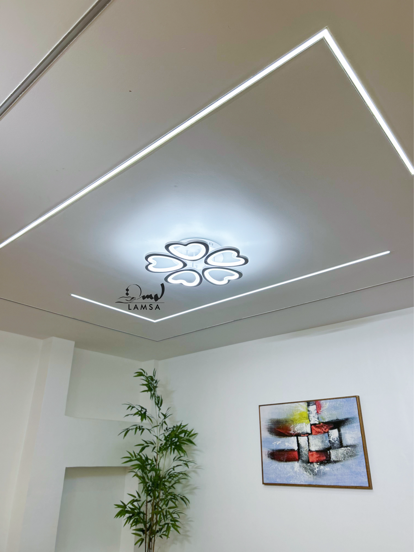 LED Plafonnier Acrylique Blanc "Cœur"
