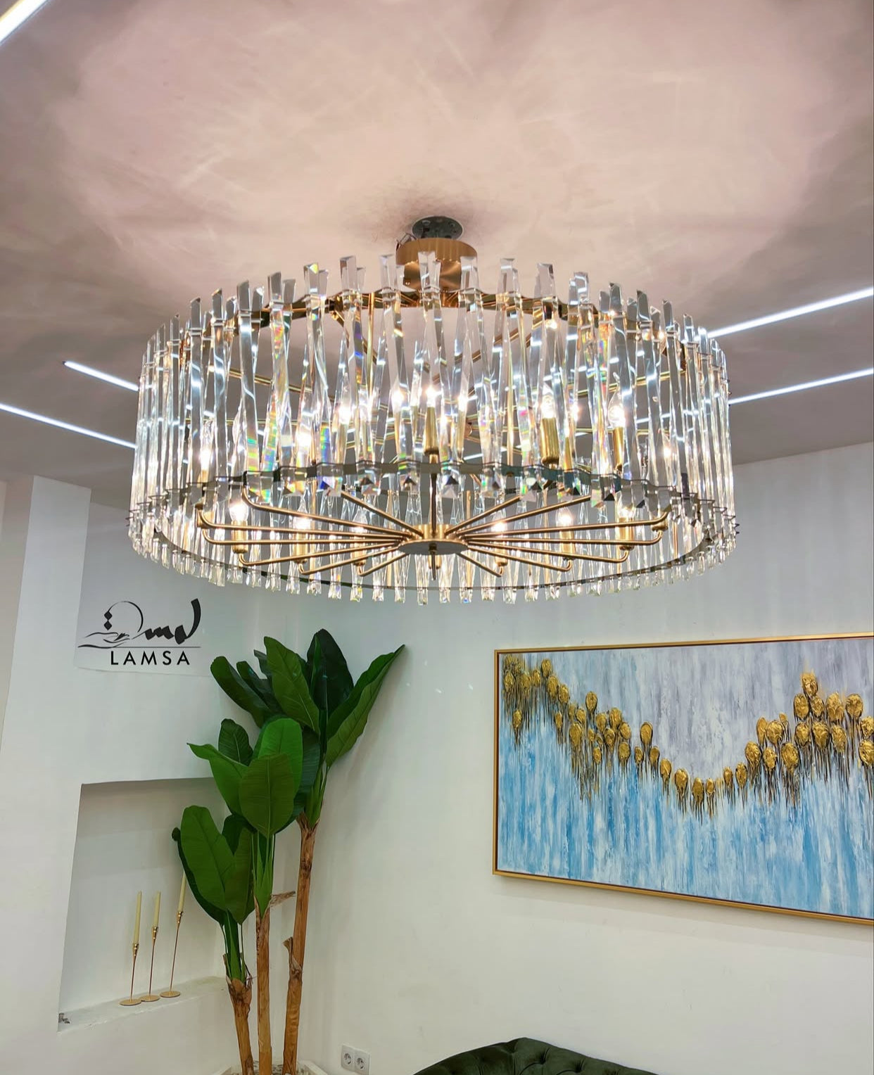 Lustre Cristal Rond de Luxe 100 cm