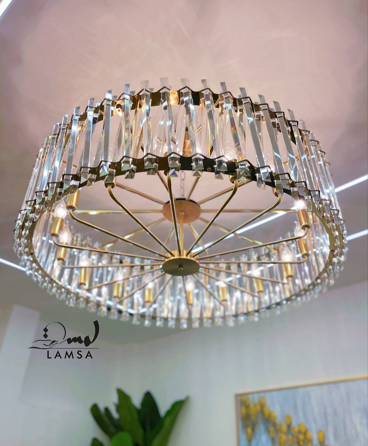 Lustre Cristal Rond de Luxe 100 cm