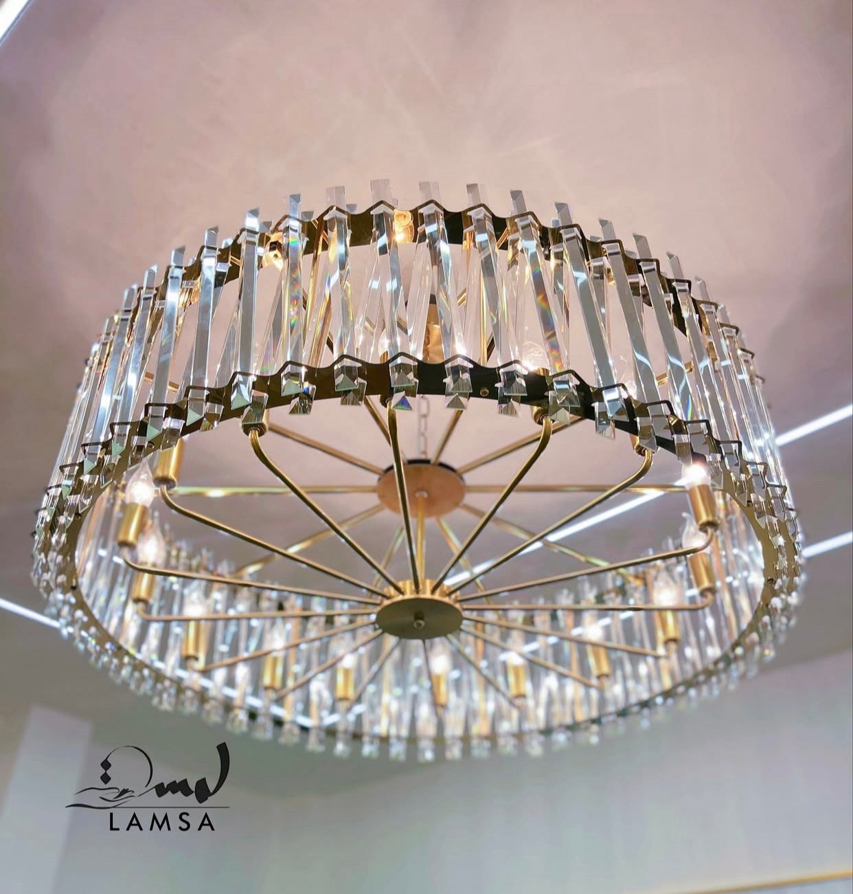 Lustre Cristal Rond de Luxe 80 cm