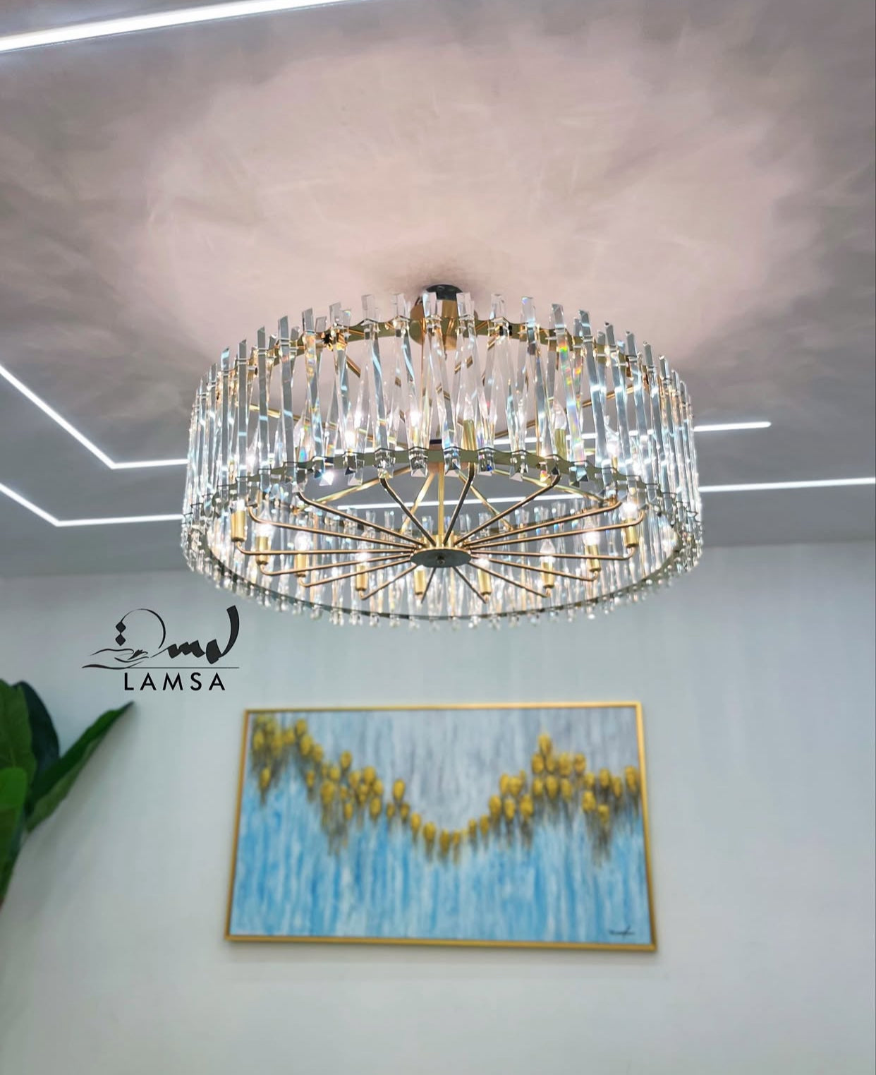 Lustre Cristal Rond de Luxe 100 cm