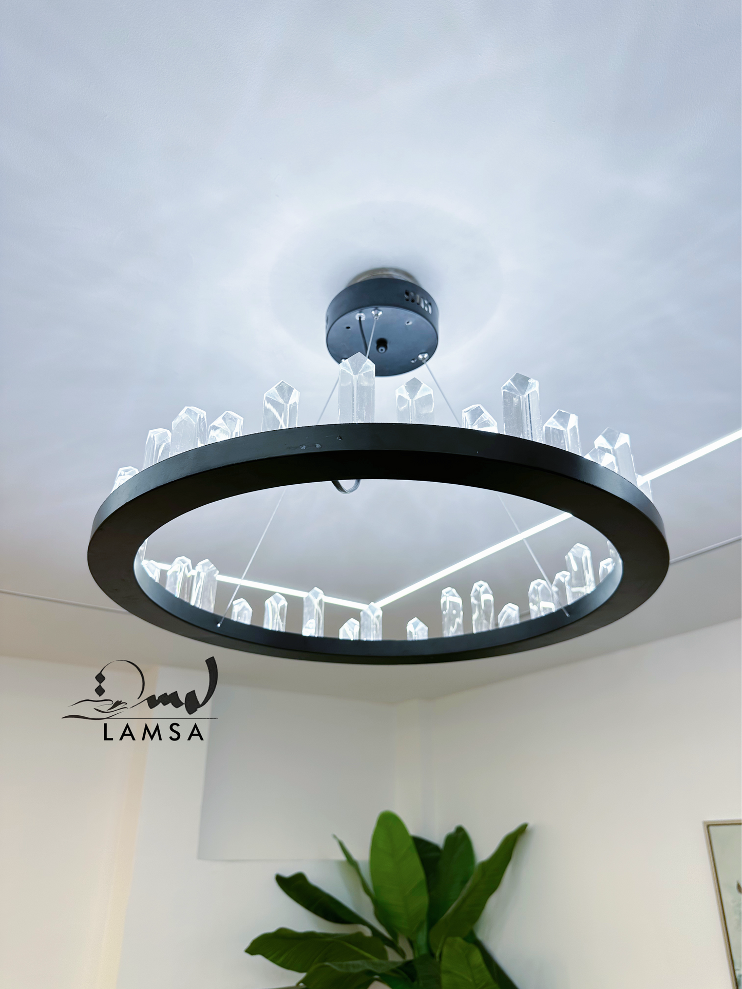 Lustre CRISTAL Rond Noir | Livraison Gratuite 58 Wilayas