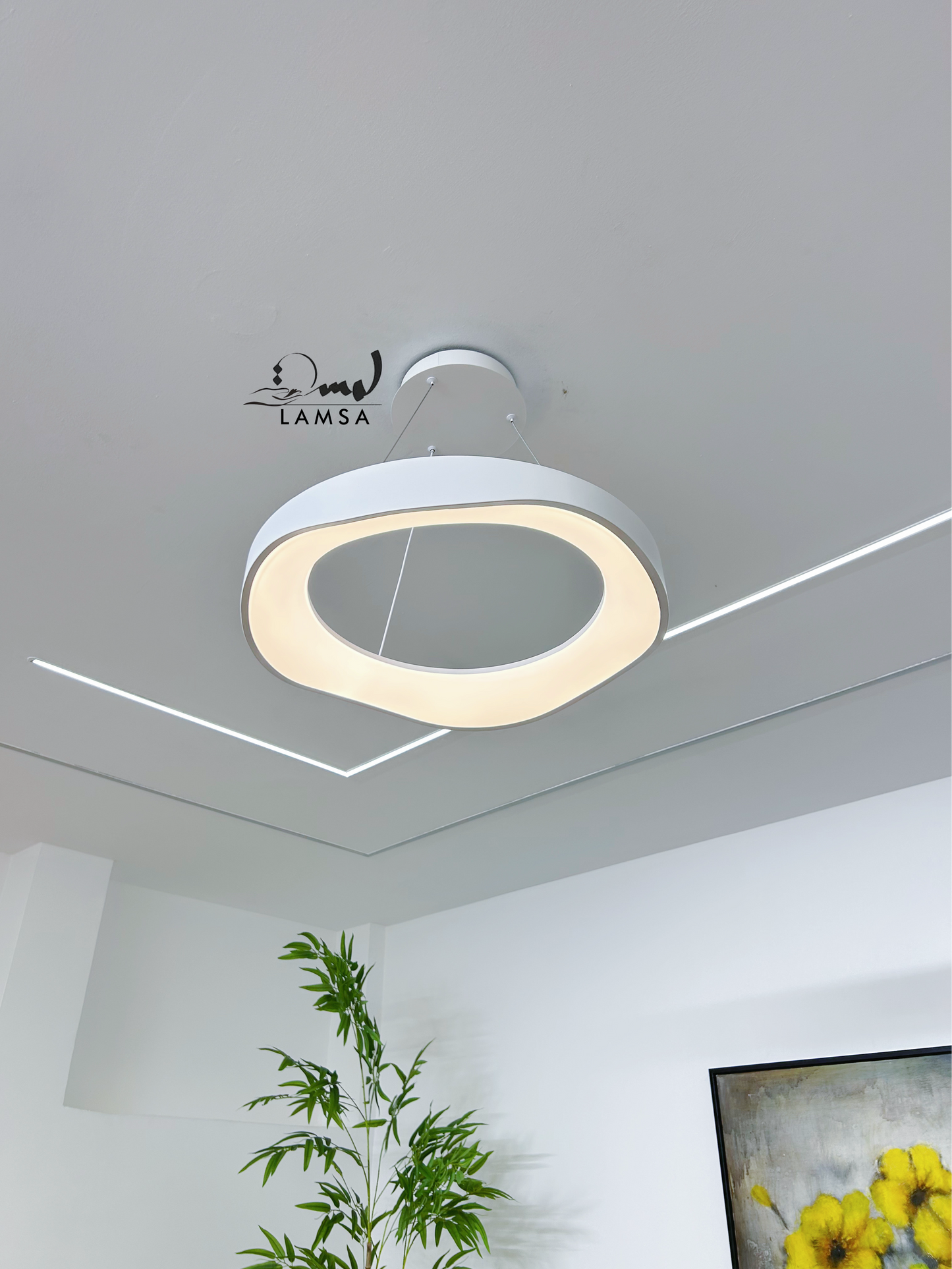Lustre LED Rond "ONDULADO" Noir|60CM