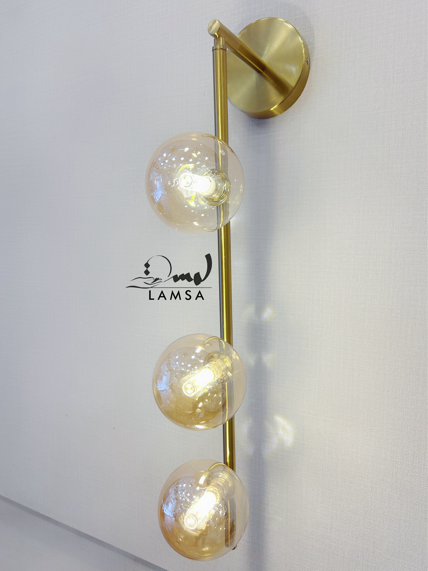 Applique Murale Trois Boules "Doré"