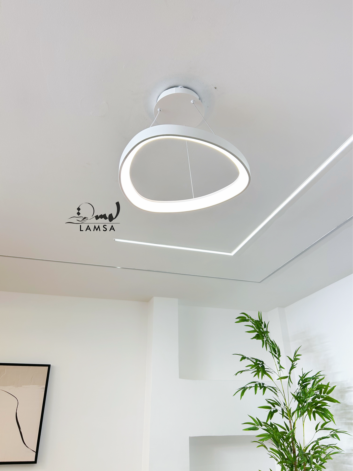 Lustre LED Rond "DELTA" Noir|48CM