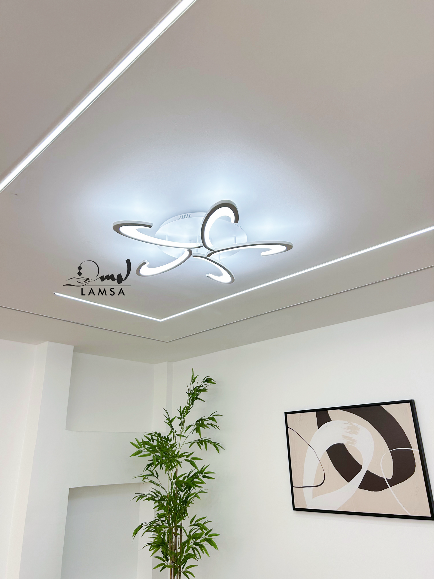 LED Plafonnier Acrylique Blanc "ventilateur" décoratif