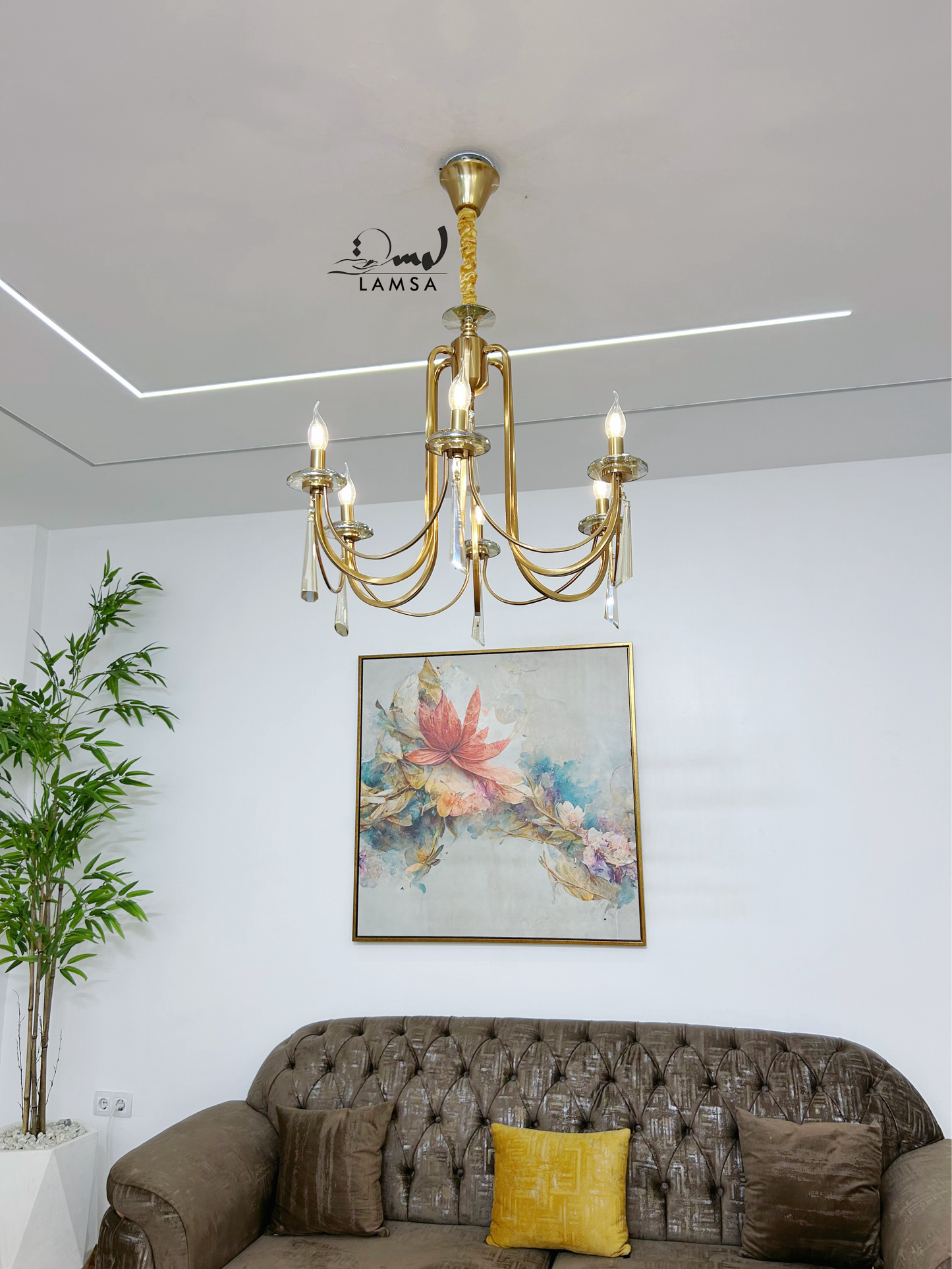 Lustre Chandelier "GOLDEN" 6 Ampoules