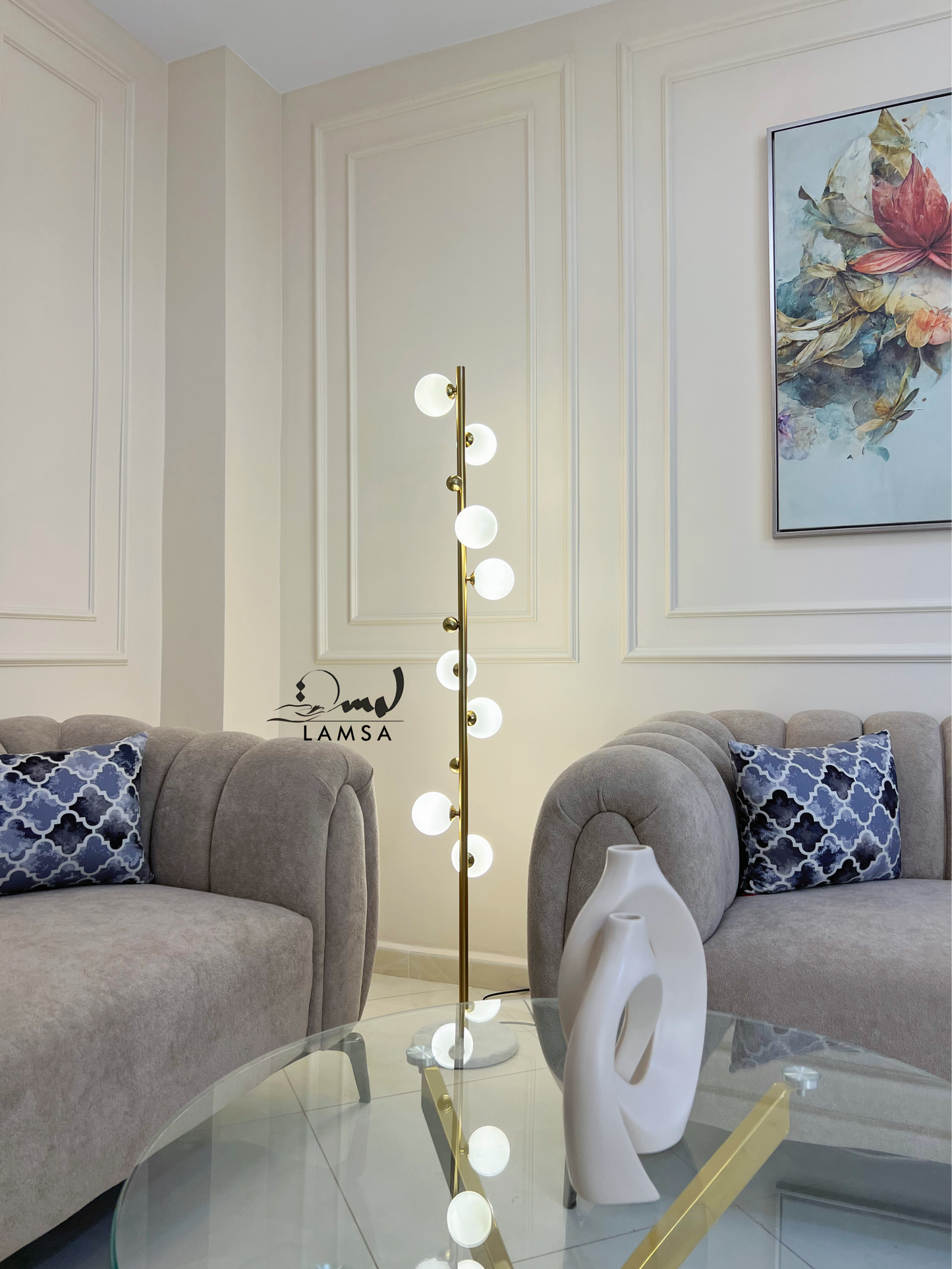 Lampadaire 8 Boules Lampe G9