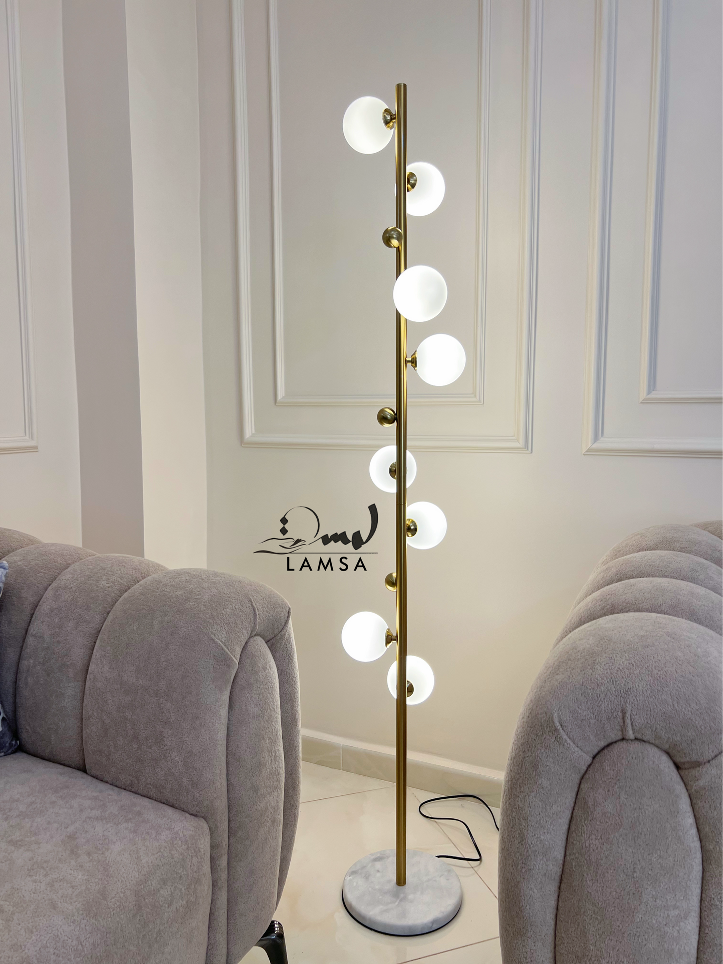 Lampadaire 8 Boules Lampe G9