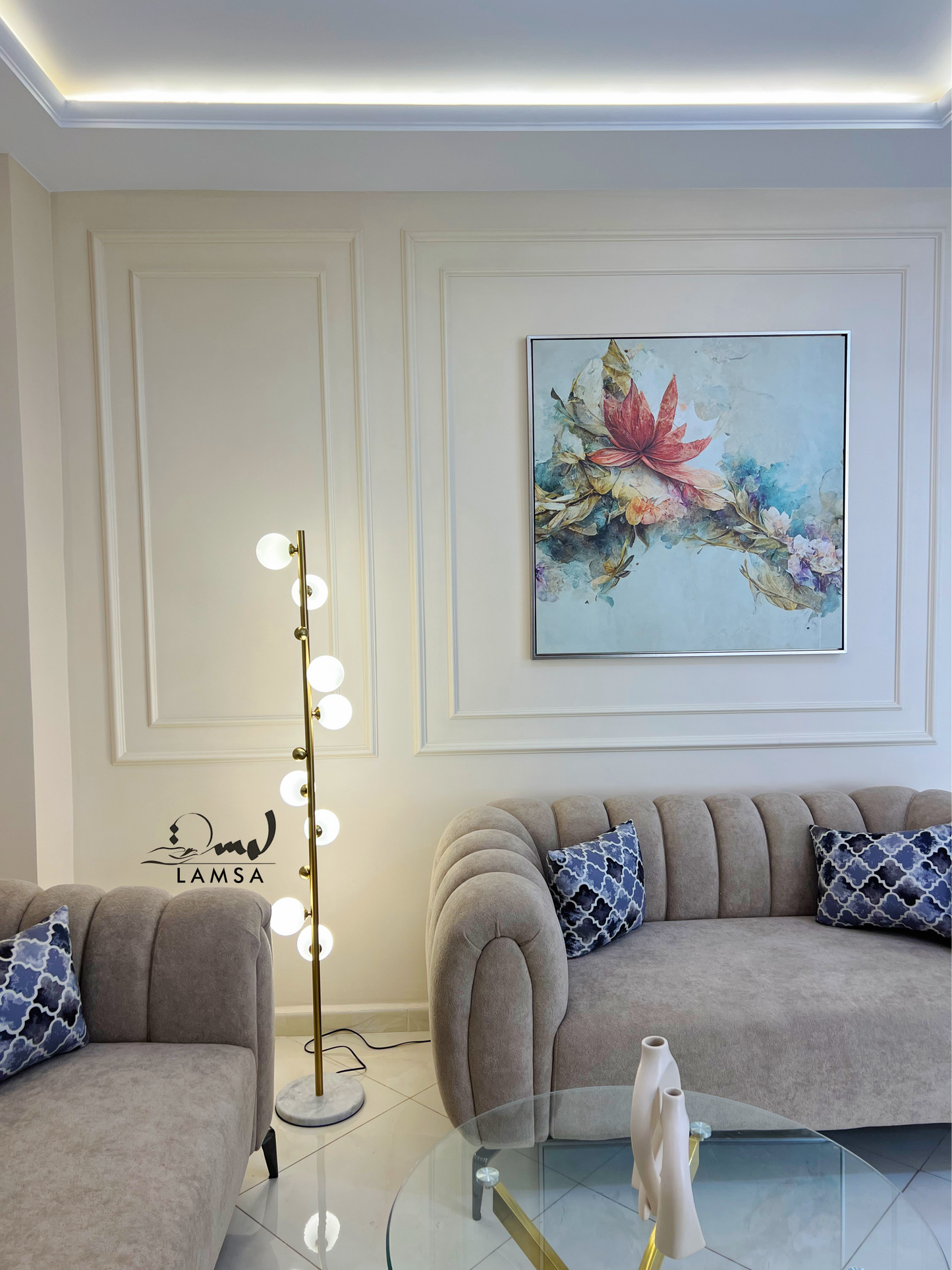 Lampadaire 8 Boules Lampe G9