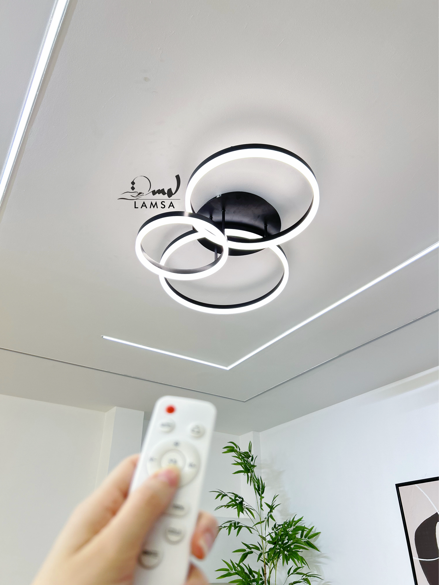 Lustre LED "Triple Cercle" Bronze