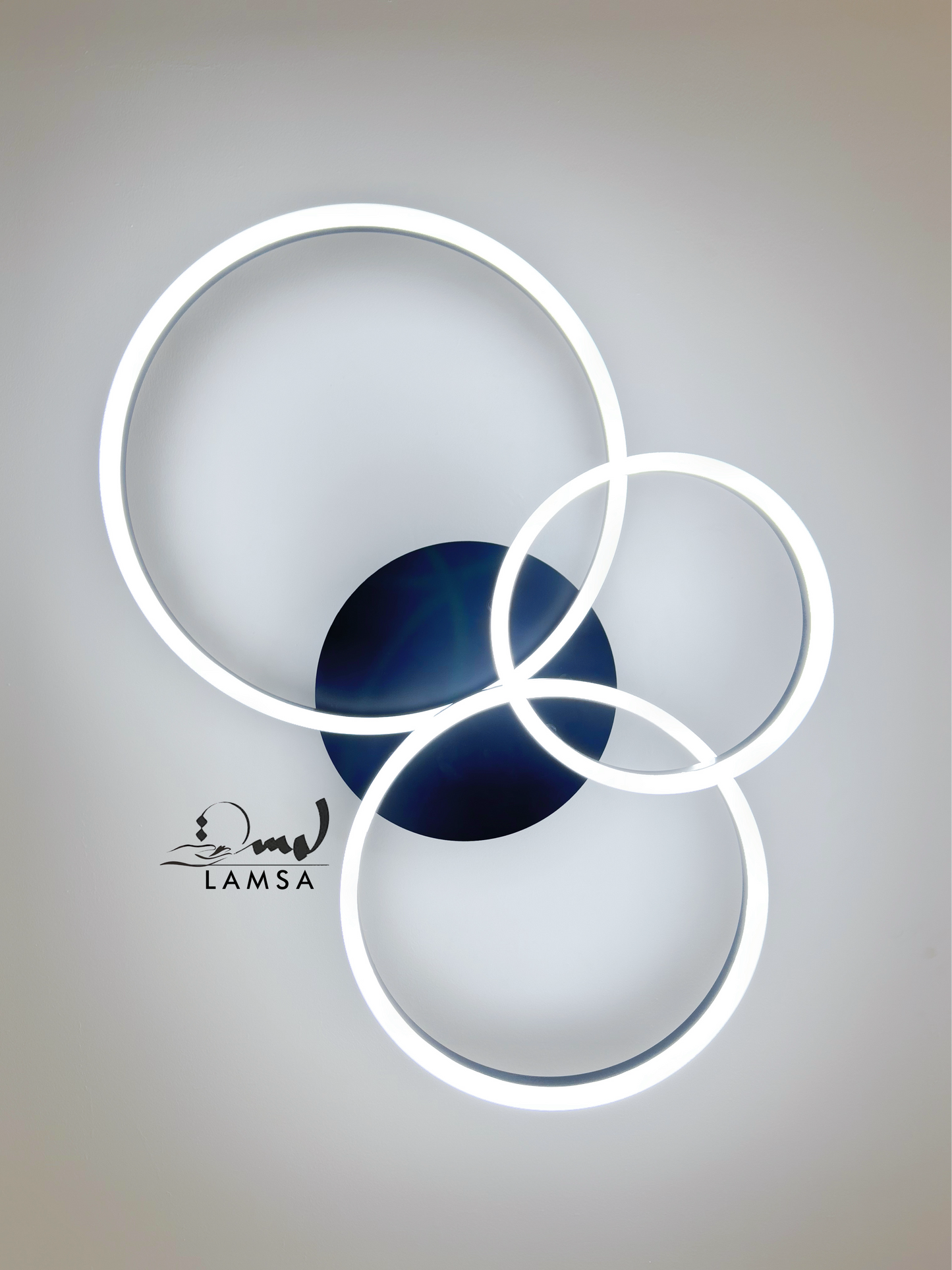 Lustre LED "Triple Cercle" Noir