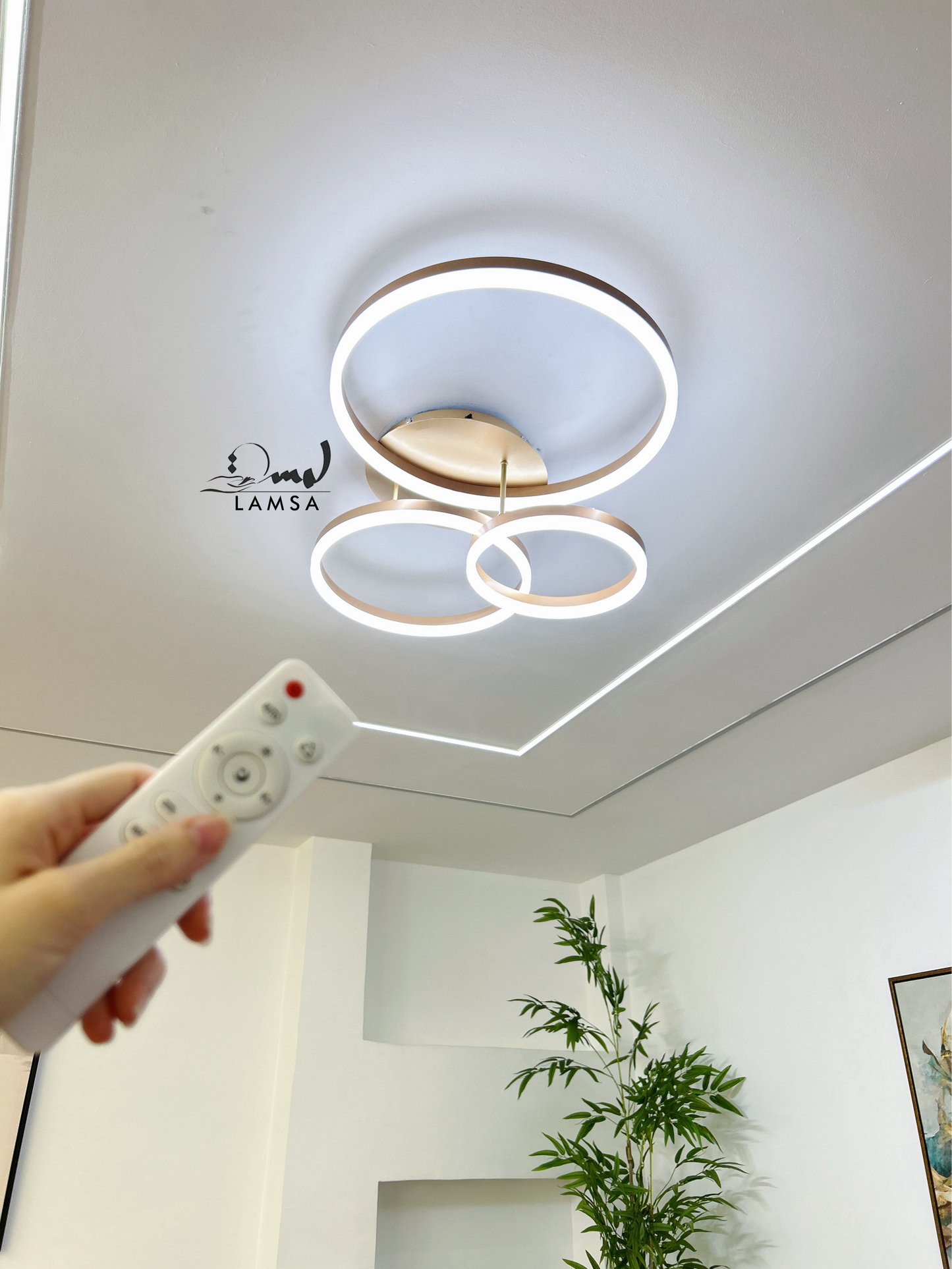 Lustre LED "Triple Cercle" Bronze