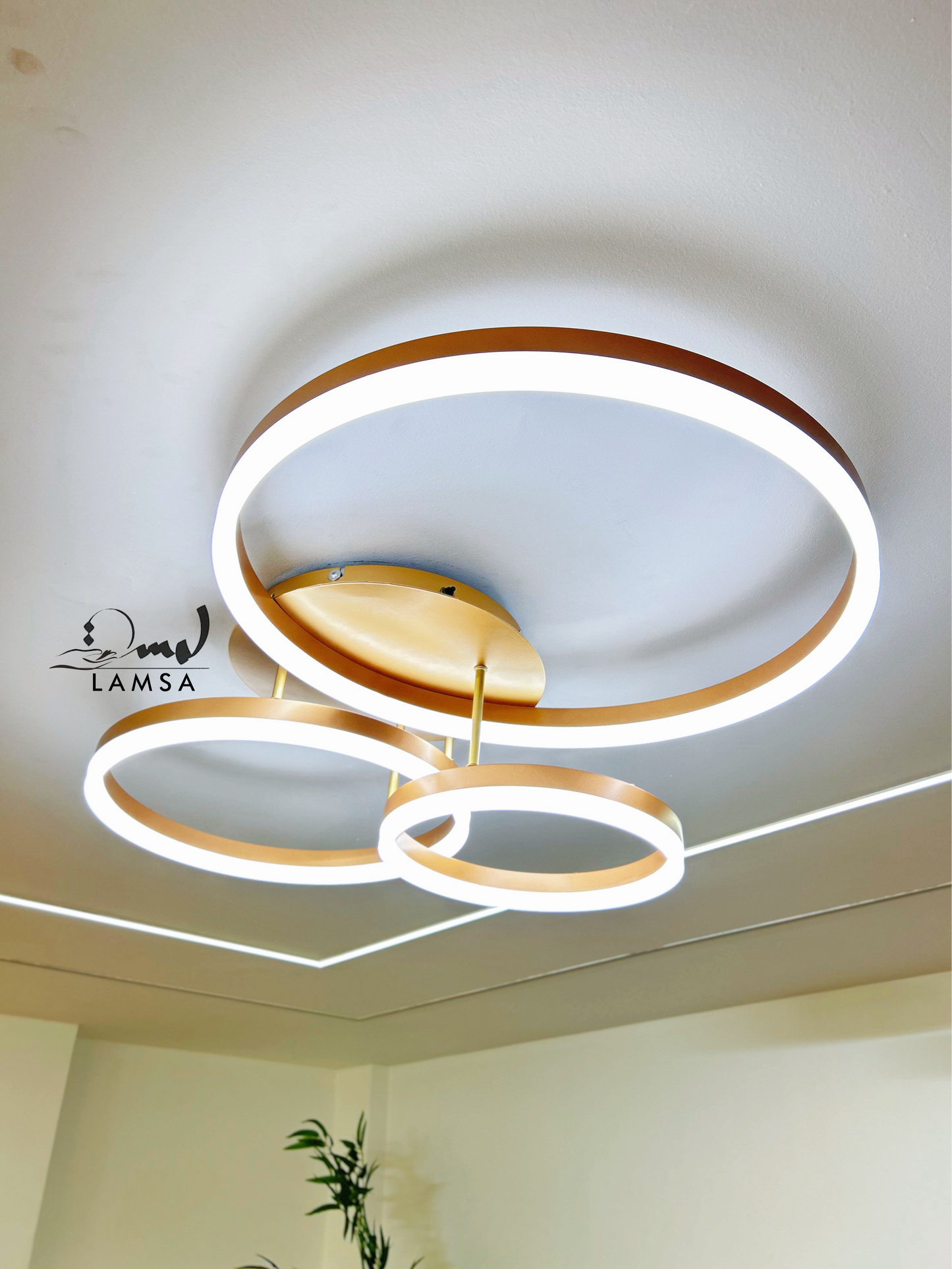 Lustre LED "Triple Cercle" Bronze