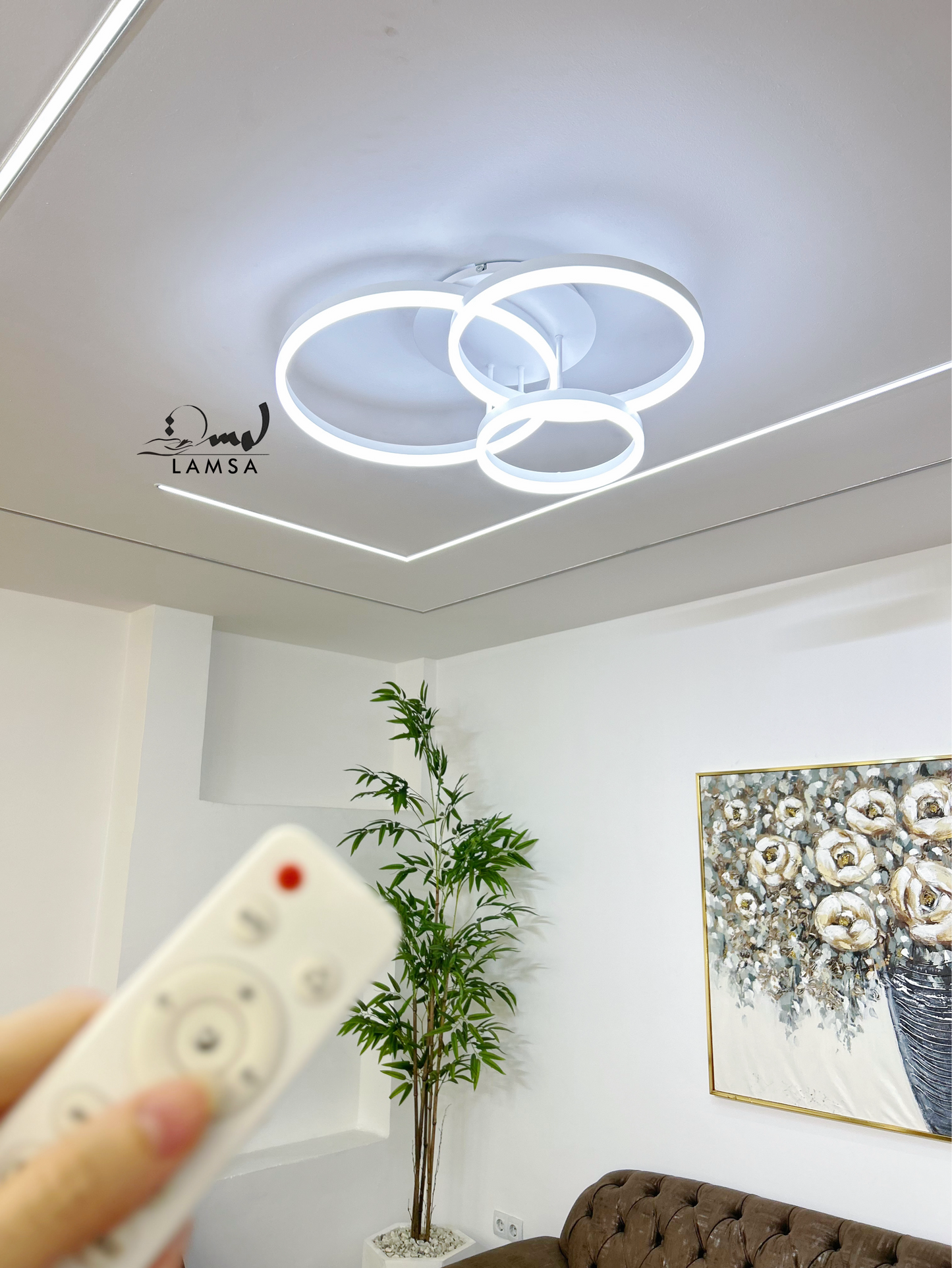 Lustre LED "Triple Cercle" Bronze