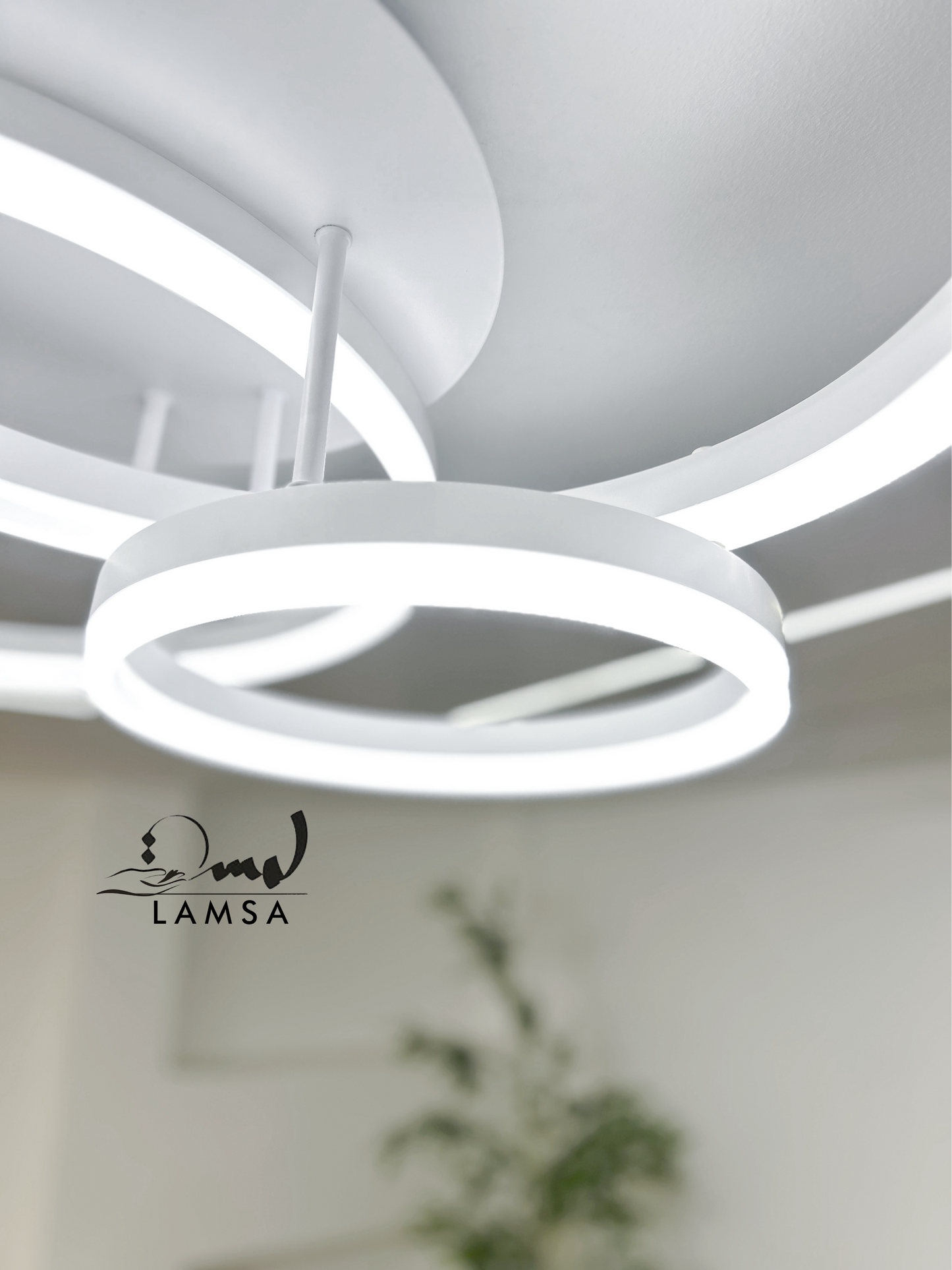 Lustre LED "Triple Cercle" Blanc