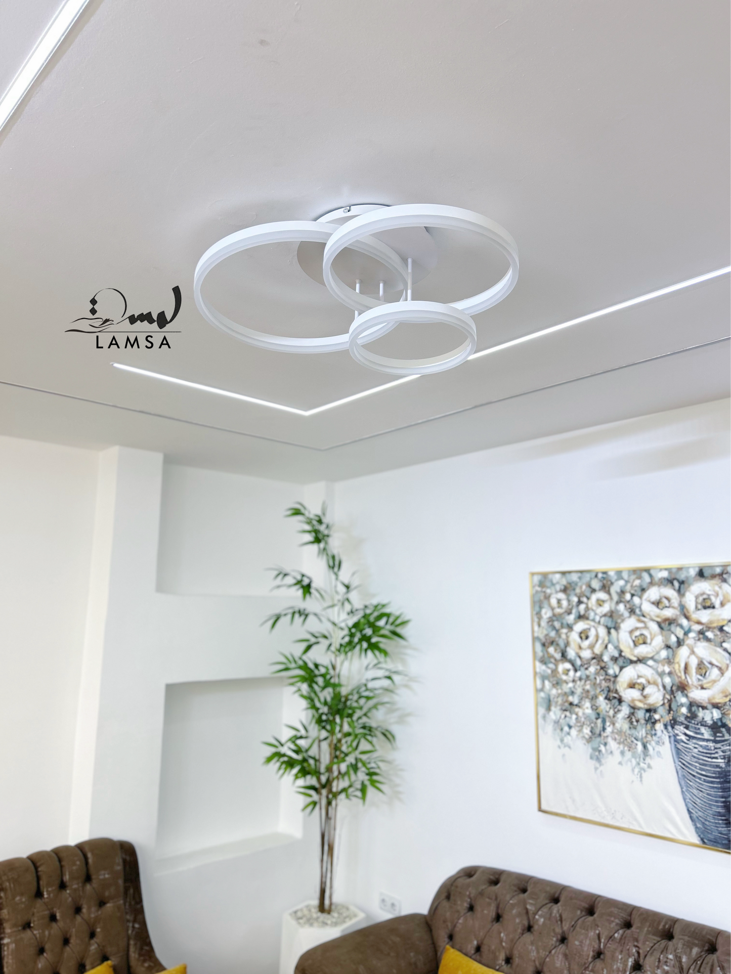 Lustre LED "Triple Cercle" Blanc