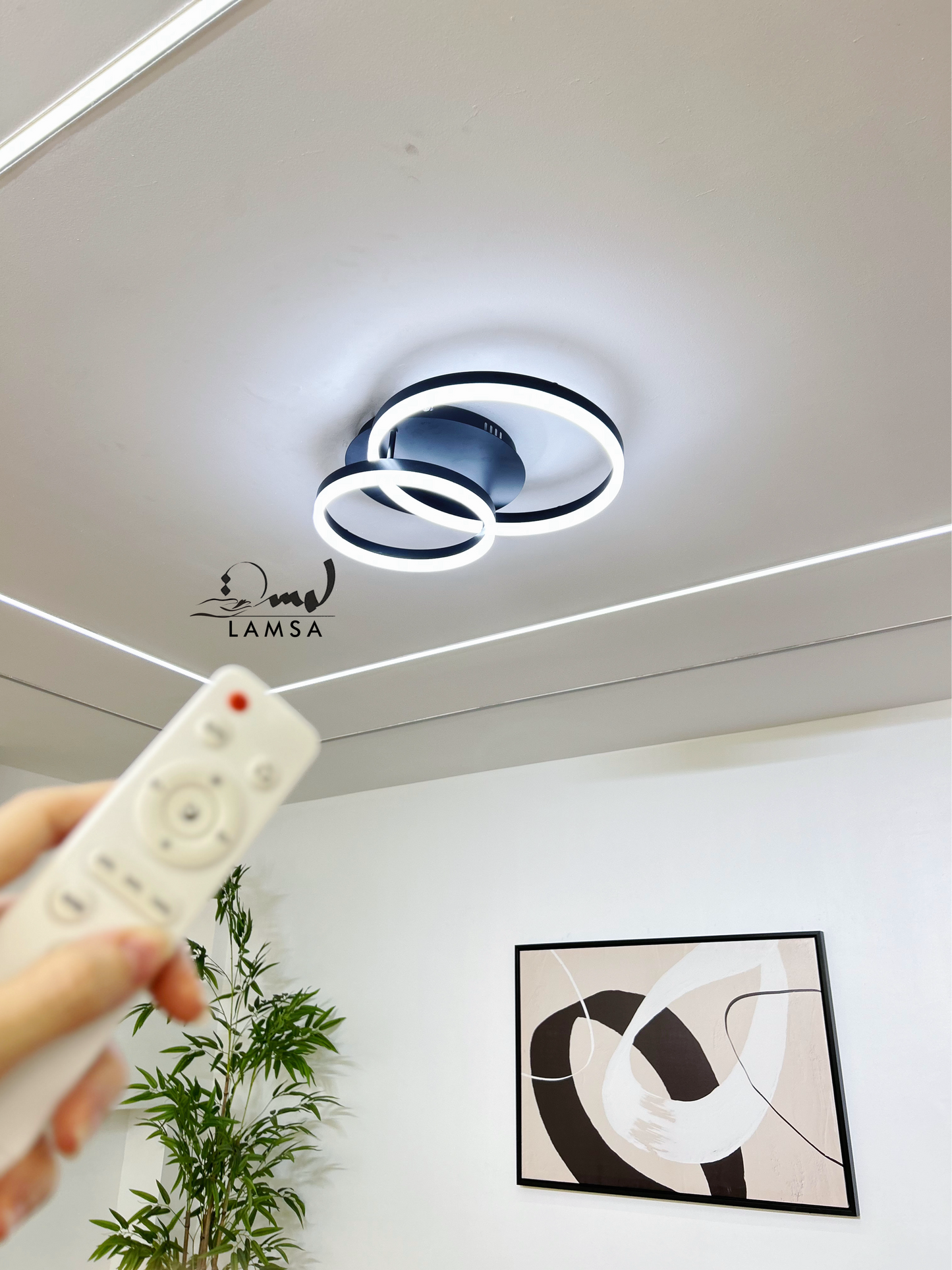 Lustre LED "Triple Cercle" Bronze