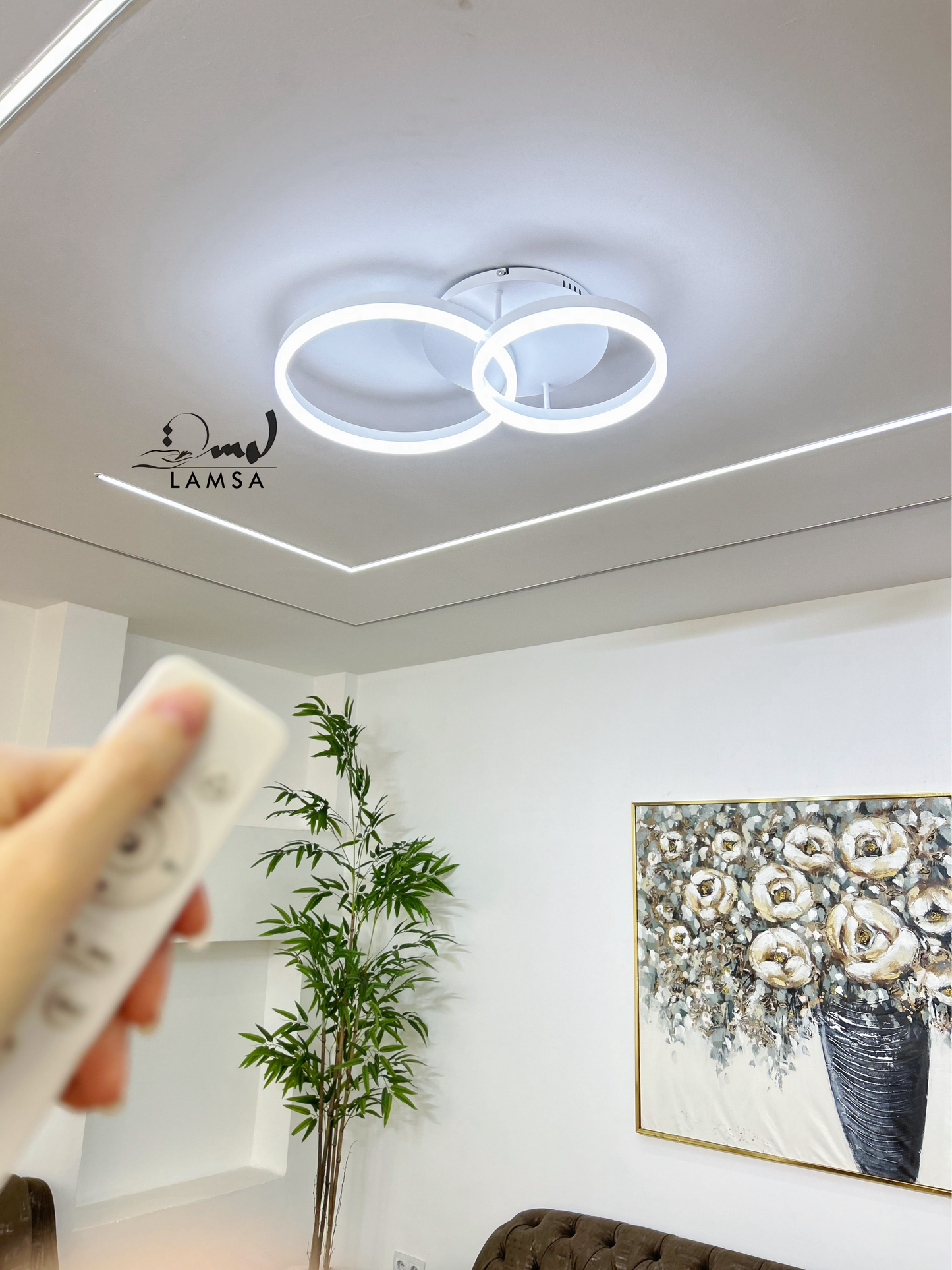 Lustre LED "Triple Cercle" Bronze