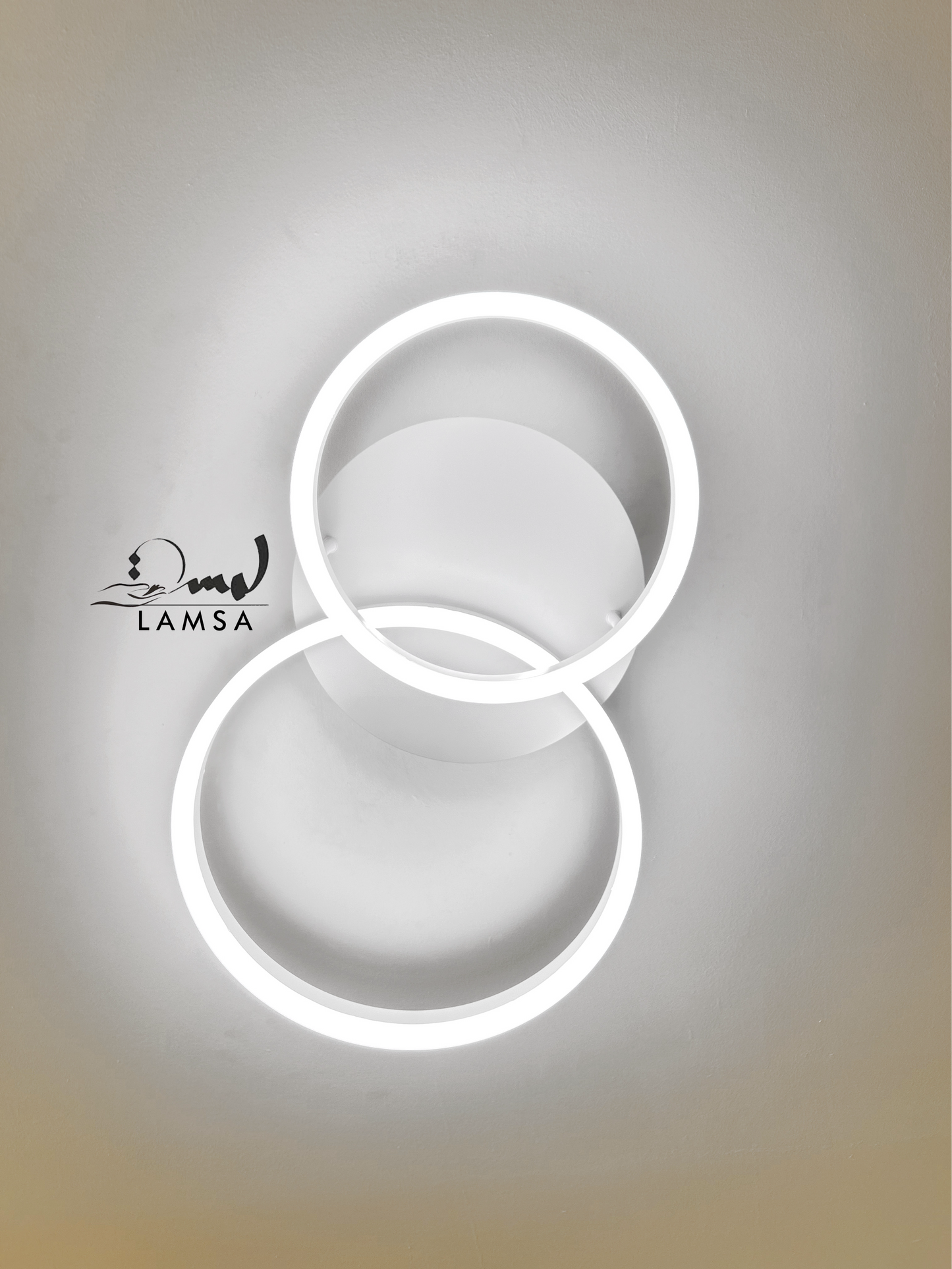 Lustre LED "DOUBLE" Cercle Blanc