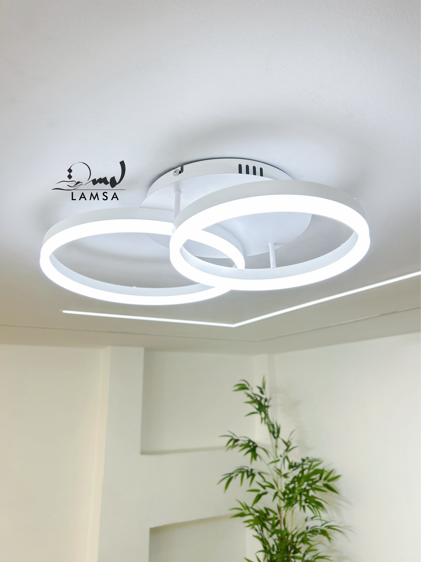 Lustre LED "DOUBLE" Cercle Blanc