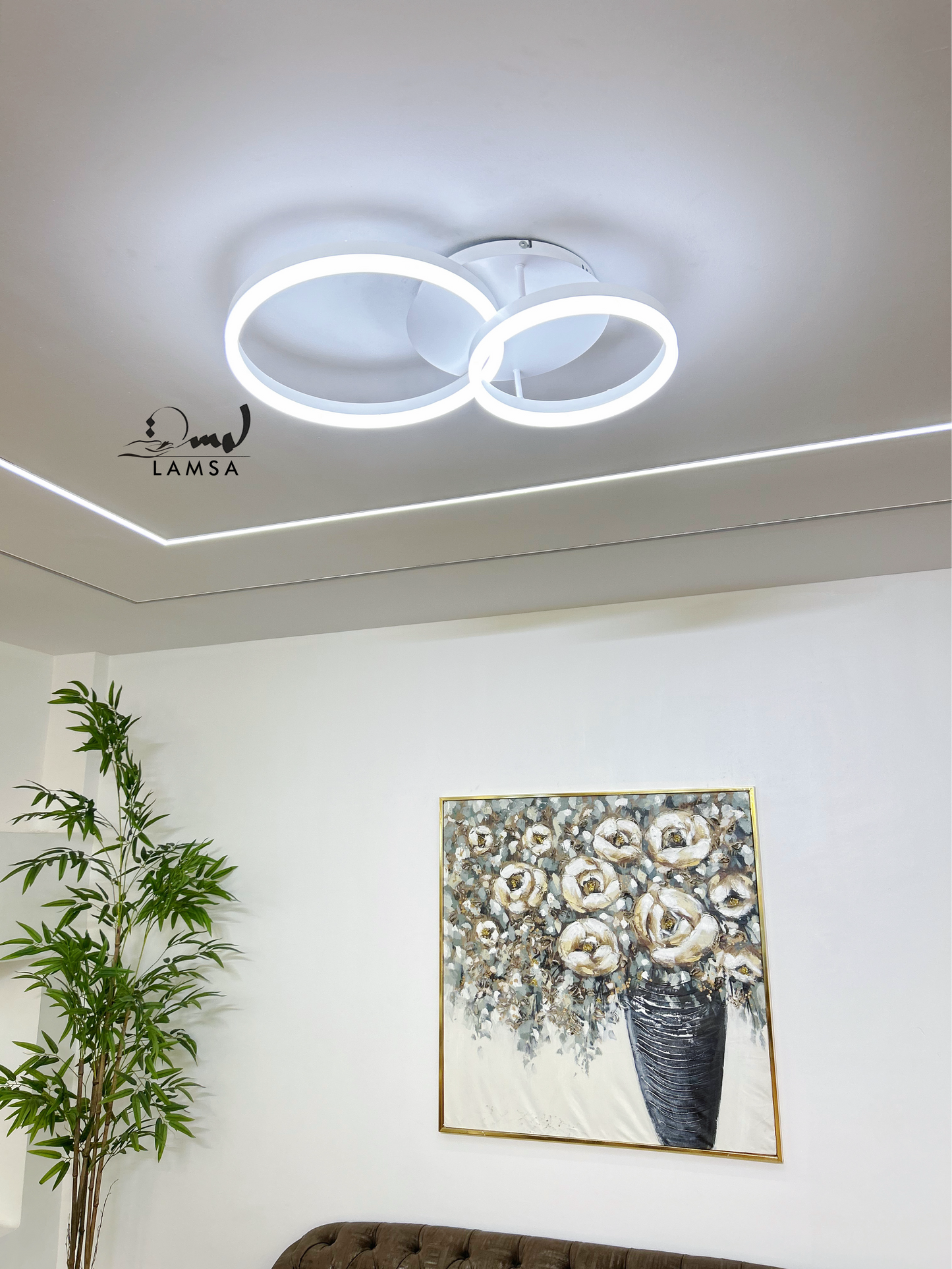 Lustre LED "DOUBLE" Cercle Blanc
