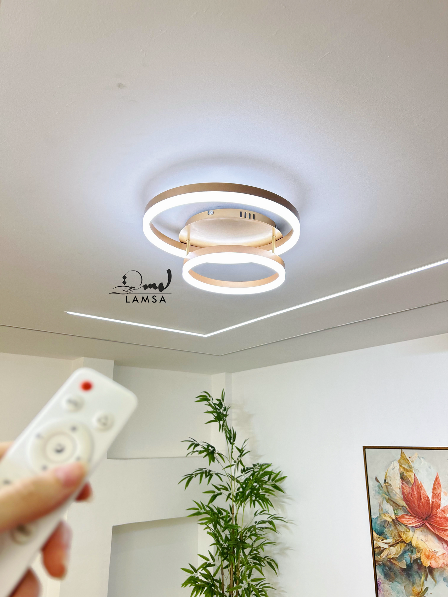 Lustre LED "Triple Cercle" Bronze