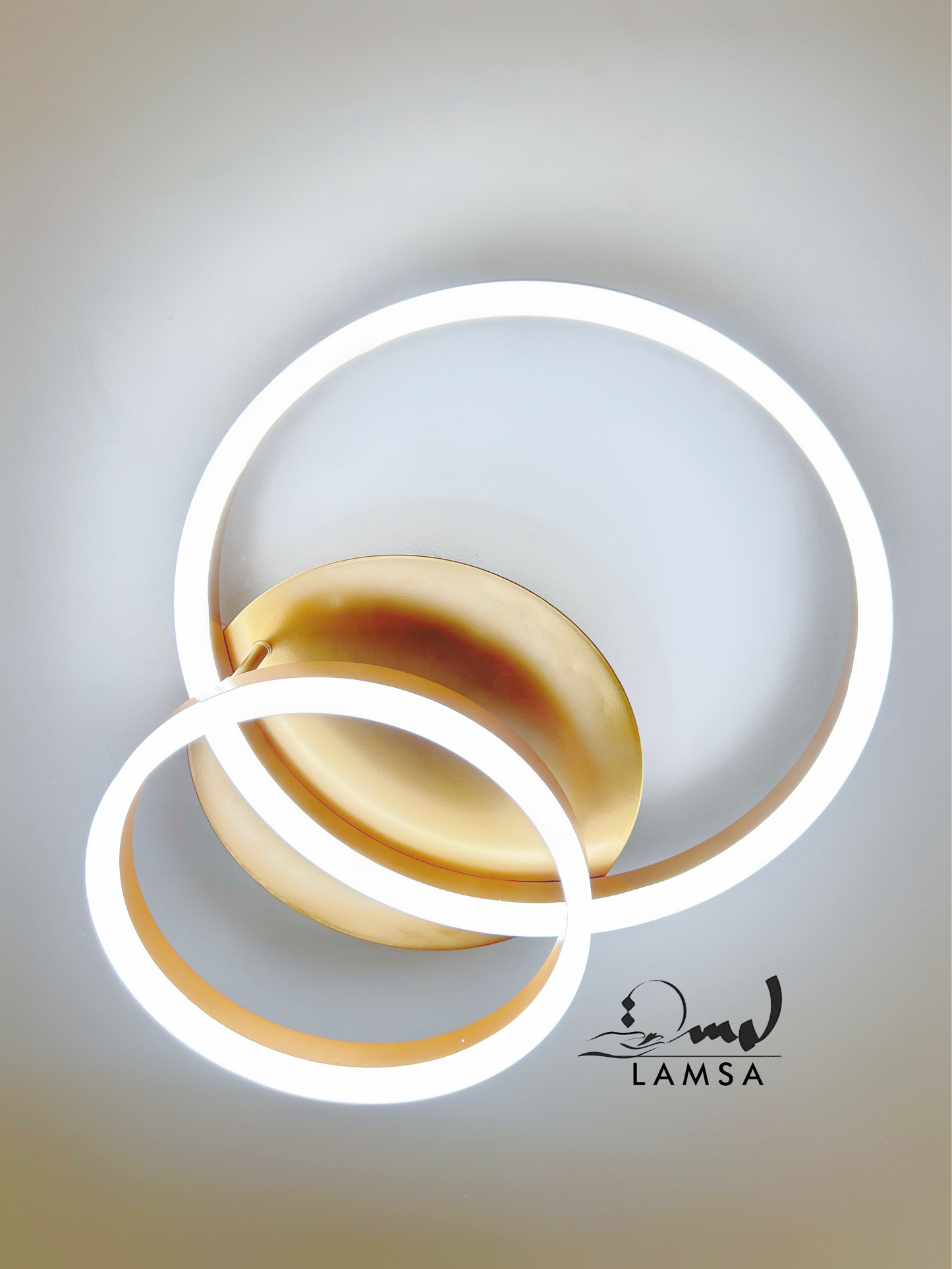 Lustre LED "DOUBLE" Cercle Bronze