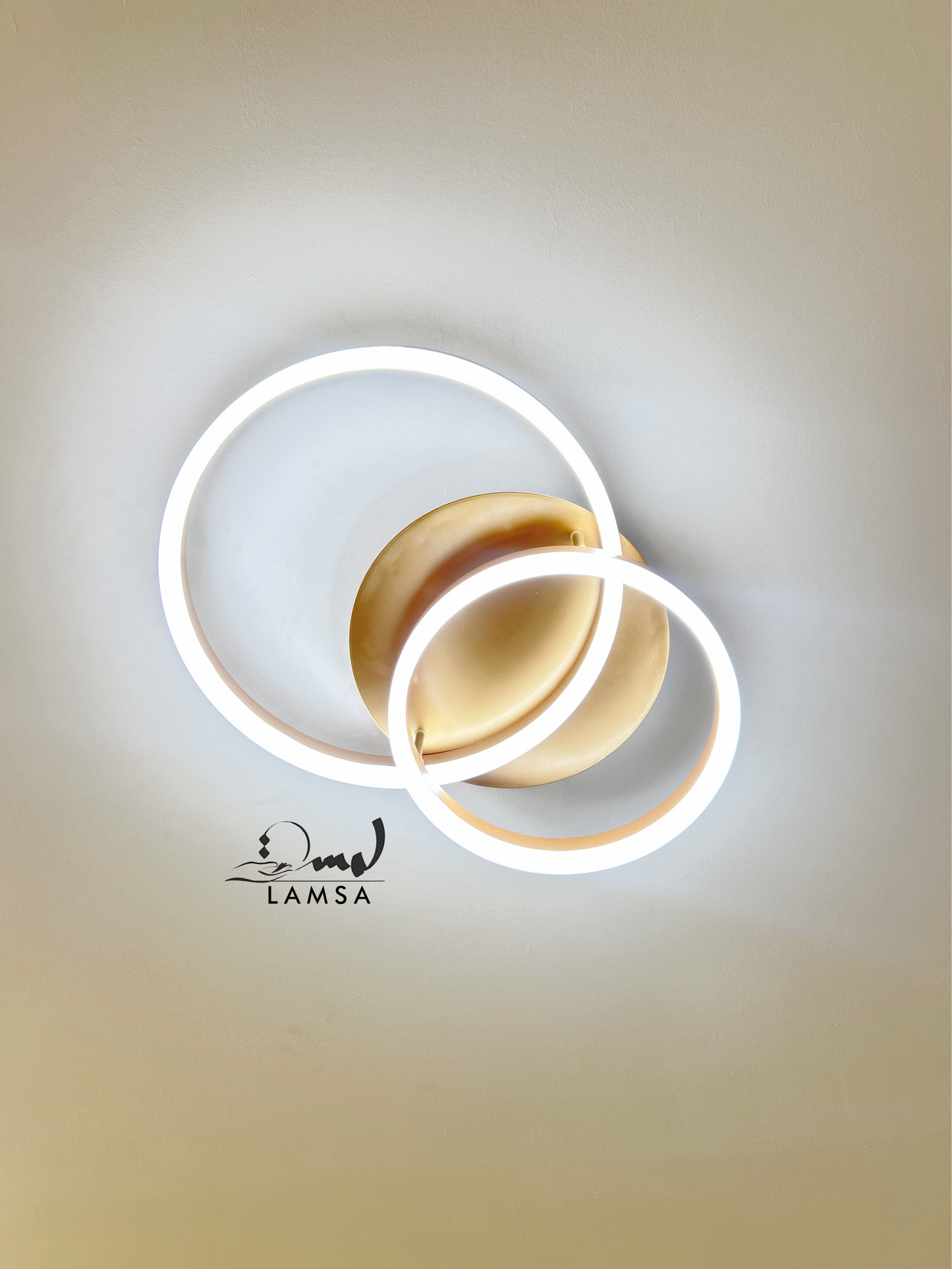 Lustre LED "DOUBLE" Cercle Bronze