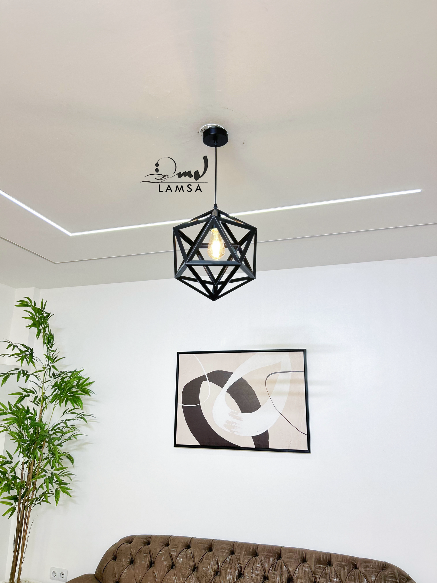 Lustre "Géométrique" Métal Noir