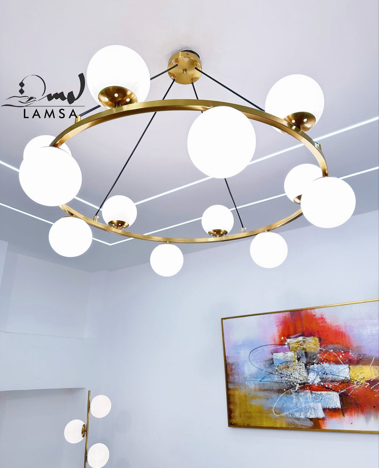 Lustre "GALAXIE" 12 Boules | Livraison 58 Wilayas