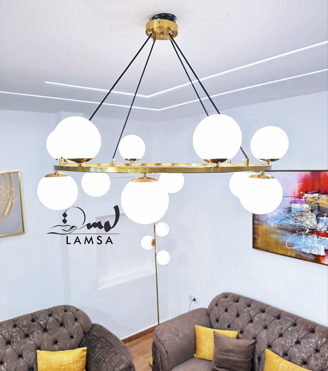 Lustre "GALAXIE" 12 Boules | Livraison 58 Wilayas