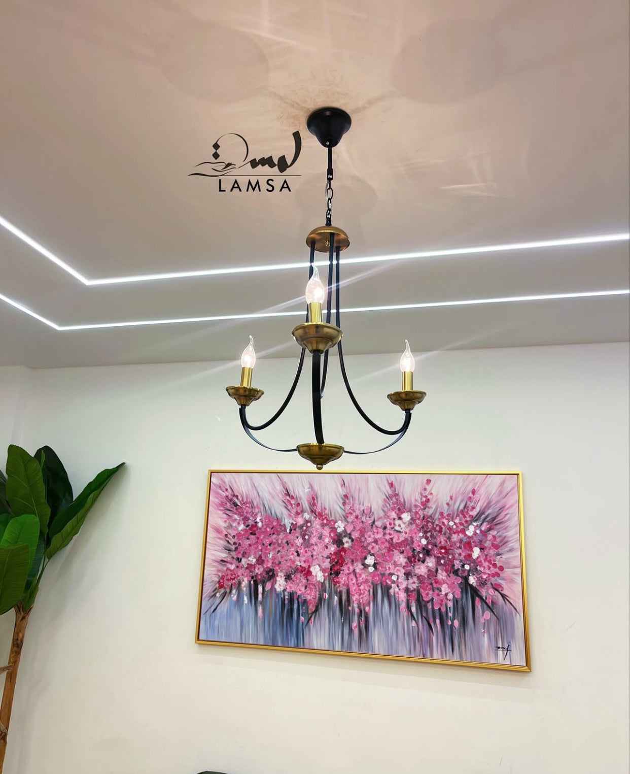 Lustre Chandelier " CLASSIQUE "3 Ampoules Noir