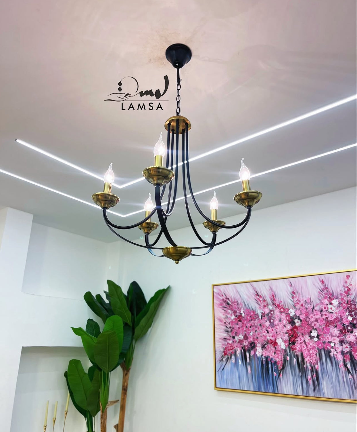 Lustre Chandelier " CLASSIQUE "3 Ampoules Noir