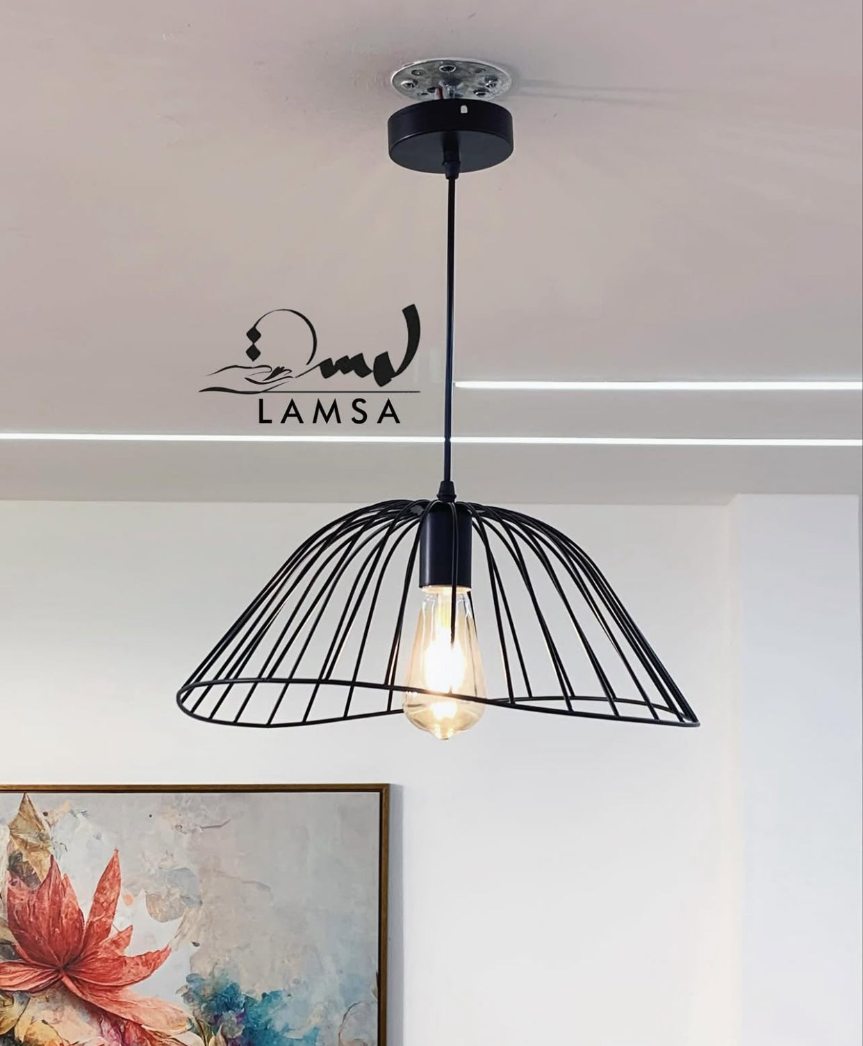 Lustre "Maille" Métal Fleur