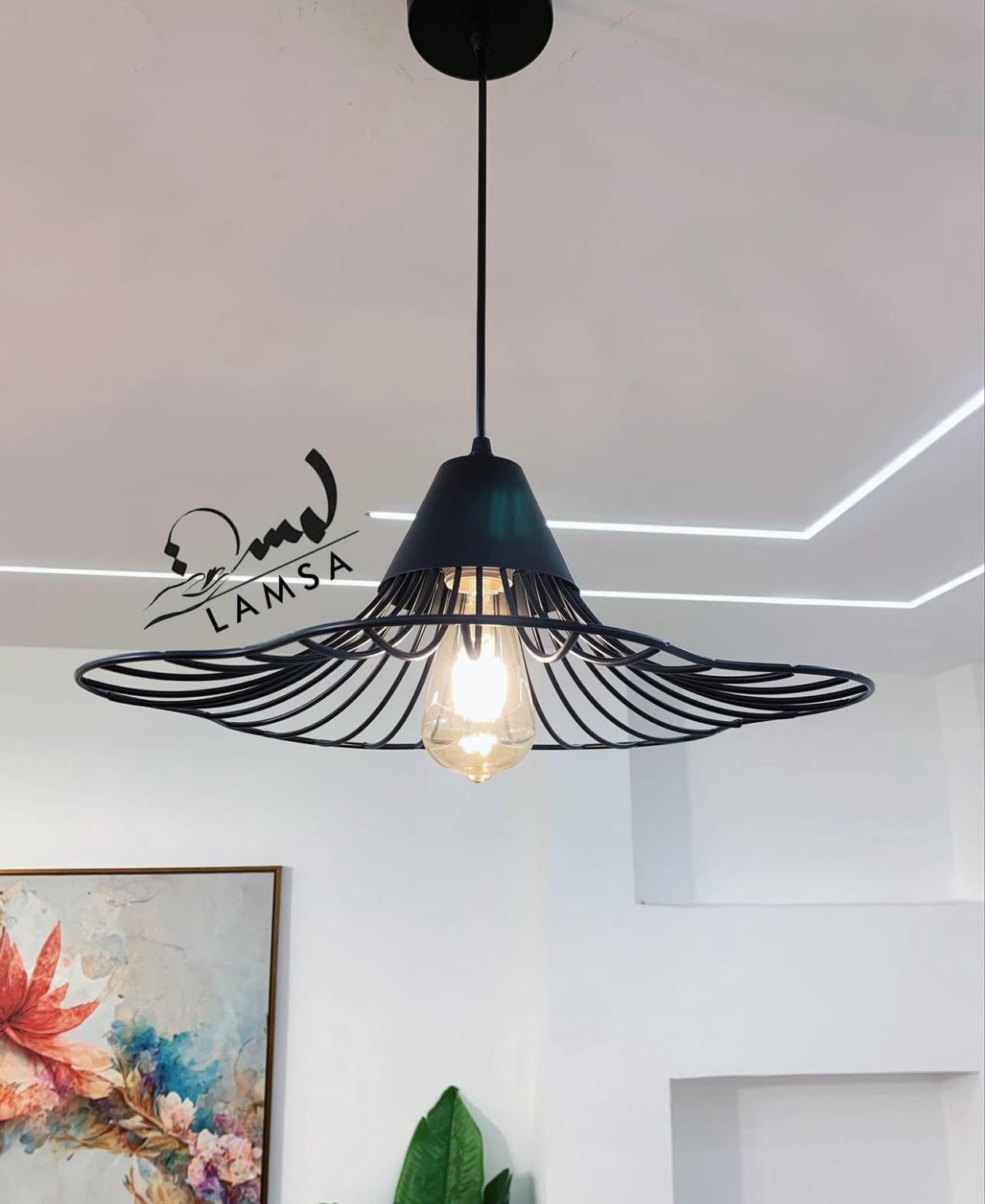 Lustre "Maille" Métal Fleur