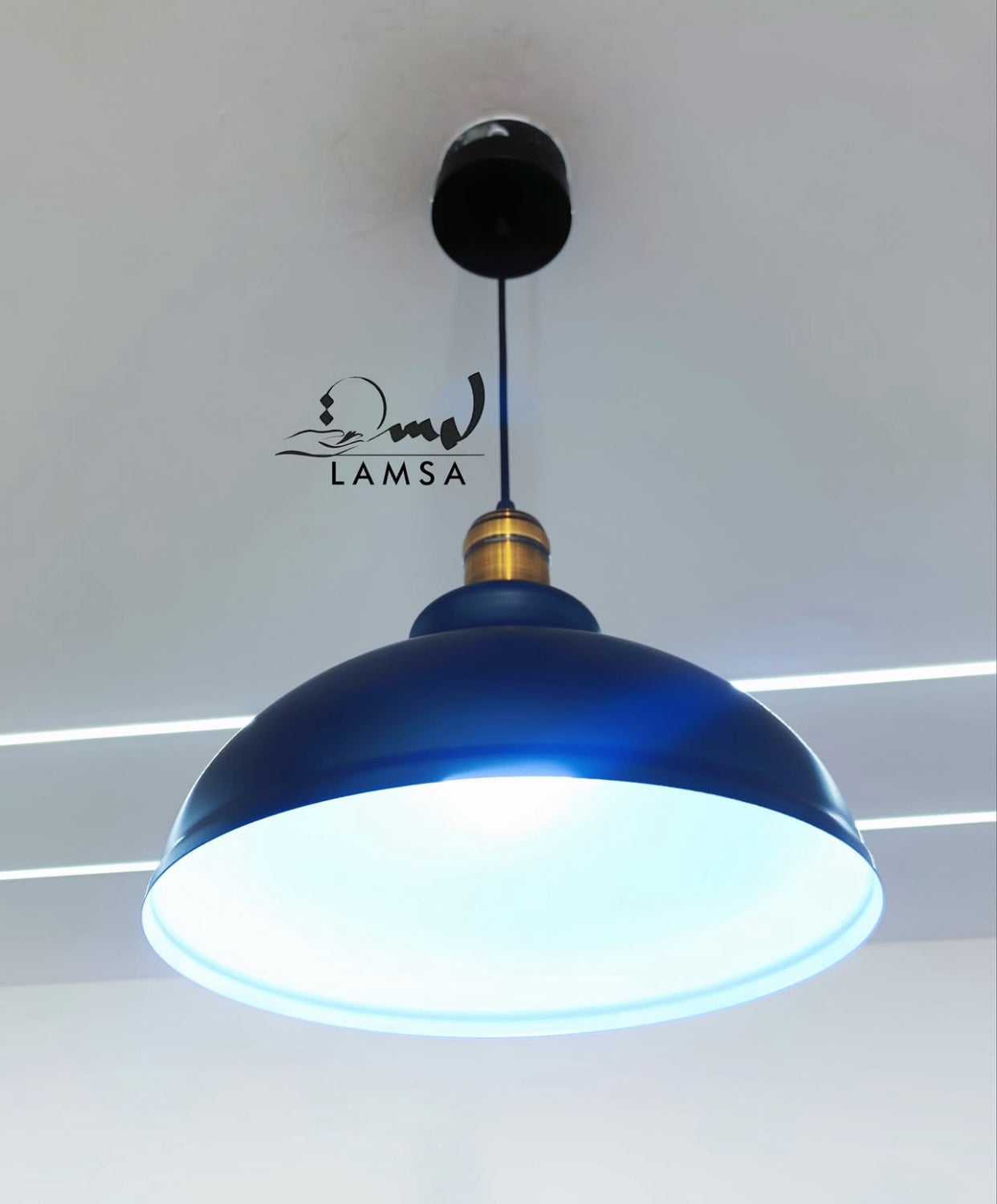 Lustre "Industriel" Métal Noir- Bronze