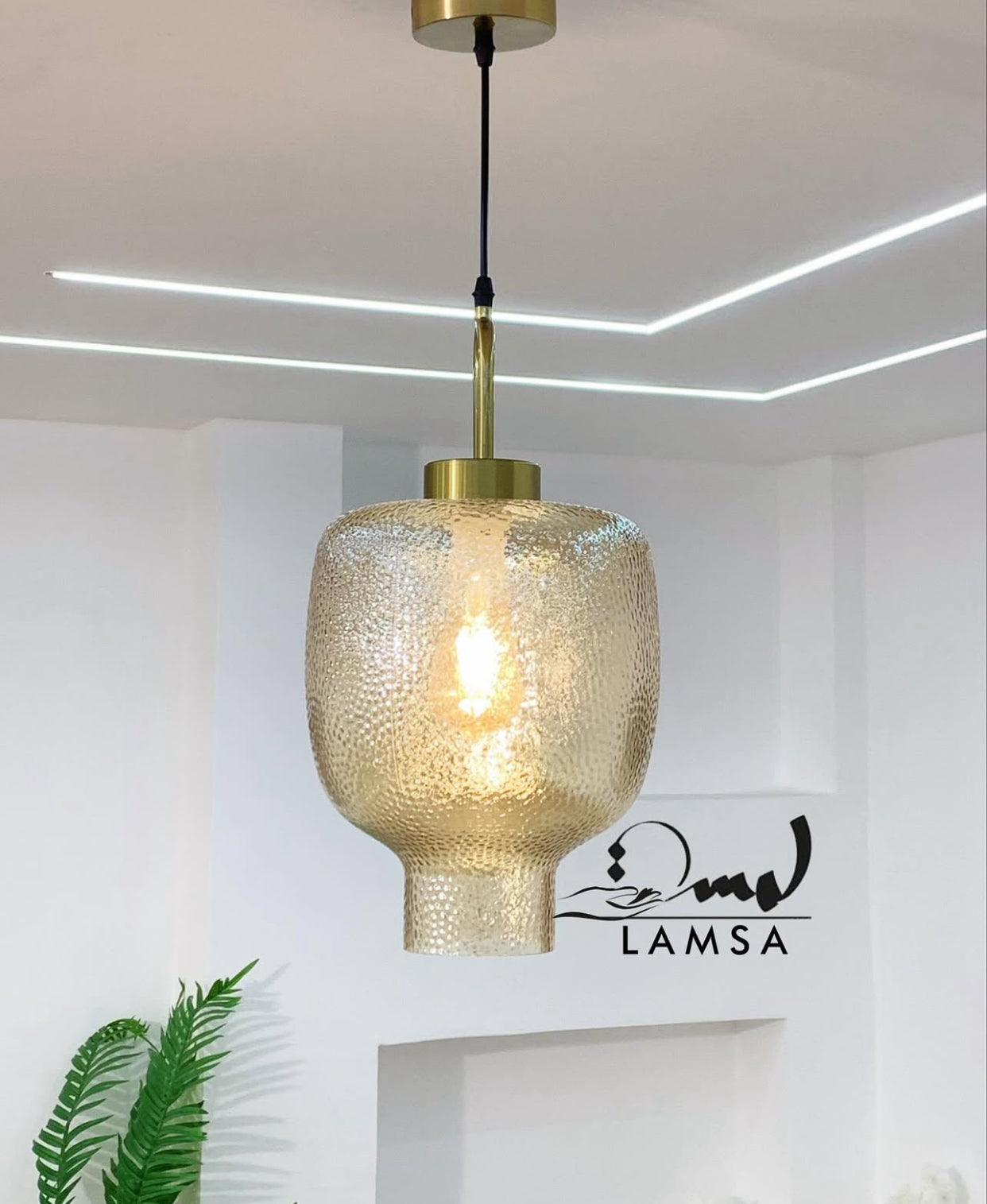 Lustre "Verre Soufflé Transparent"