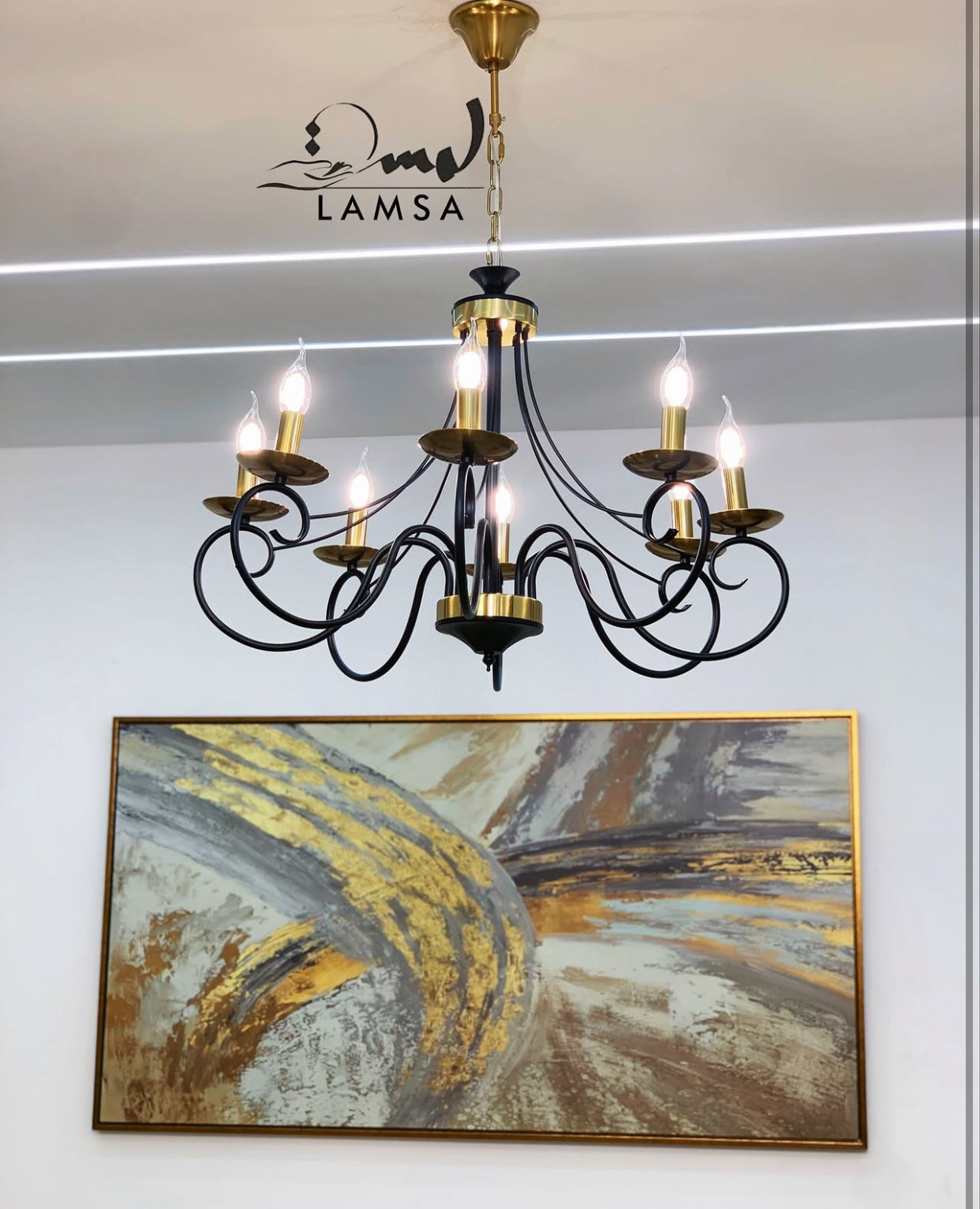 Lustre Chandelier " CLASSIQUE "3 Ampoules Noir