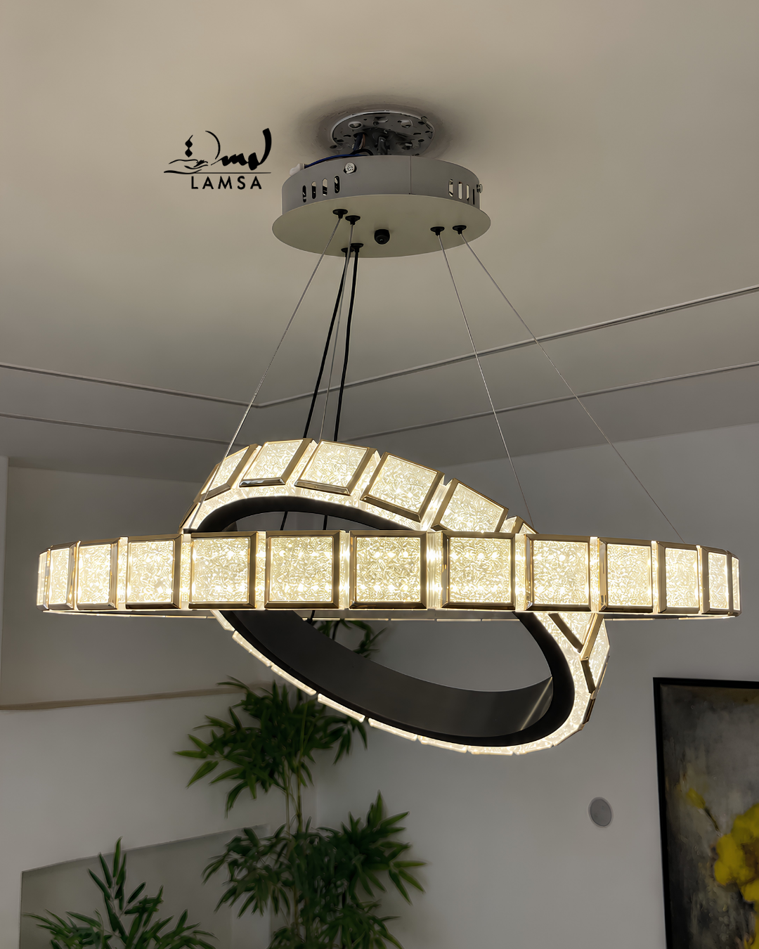 Lustre Led Rond  60cm et 40 cm noir