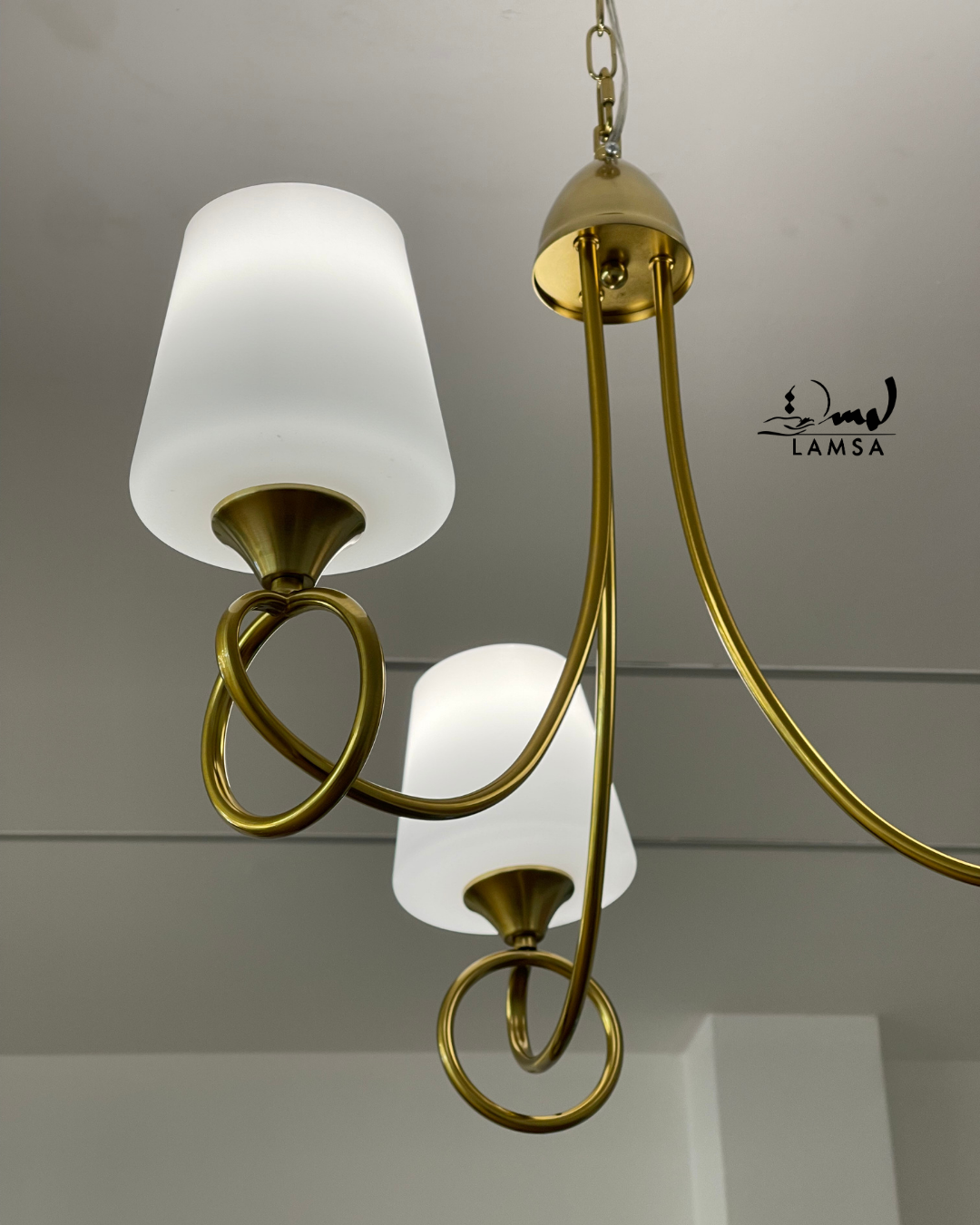 Lustre Chandelier Cristal "Doré" 3 et 5 abat-jour